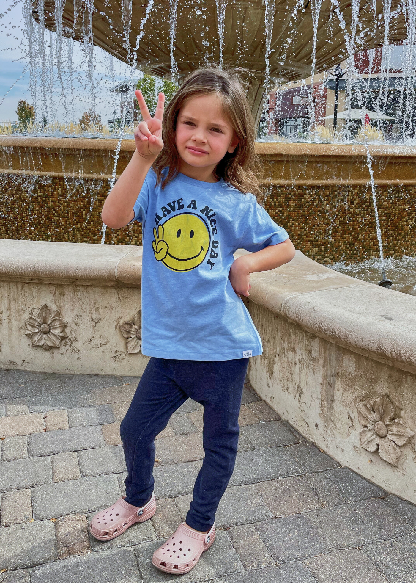 Have a Nice Day Kid's Heather Blue T-Shirt