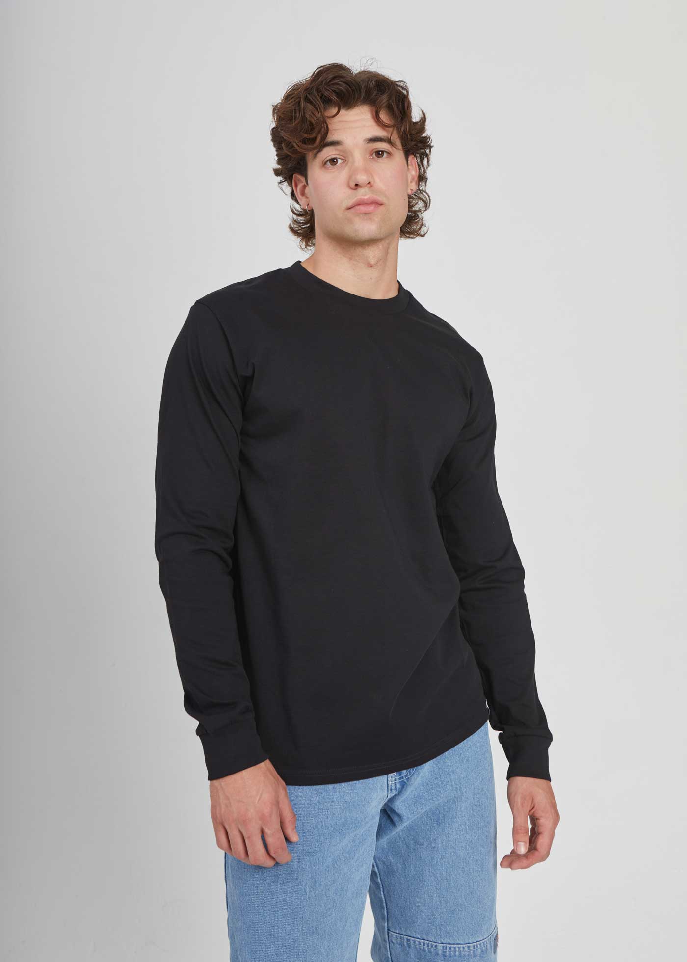 Men's Black Heavyweight Long Sleeve T-Shirt