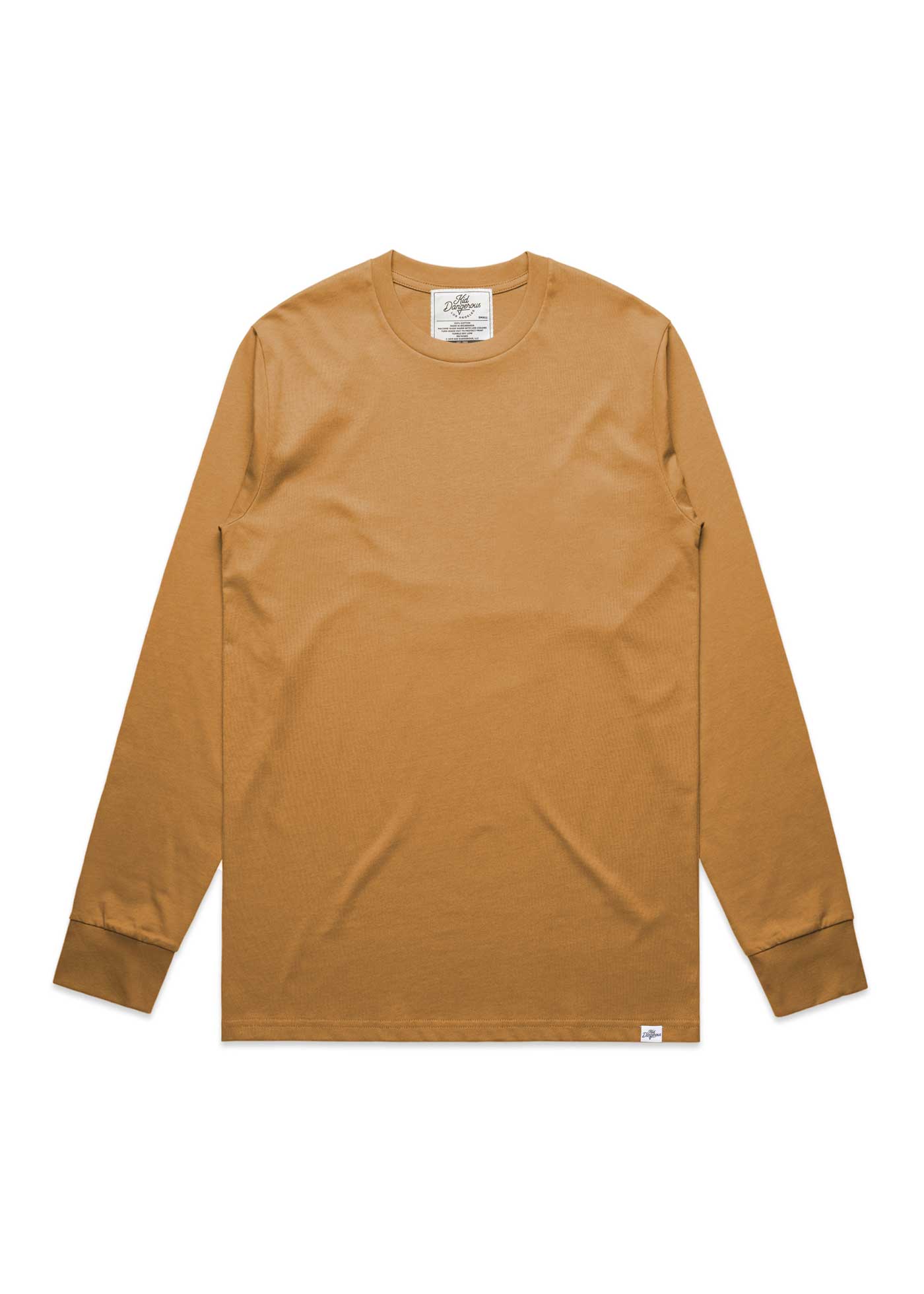 Men's Camel Heavyweight Long Sleeve T-Shirt