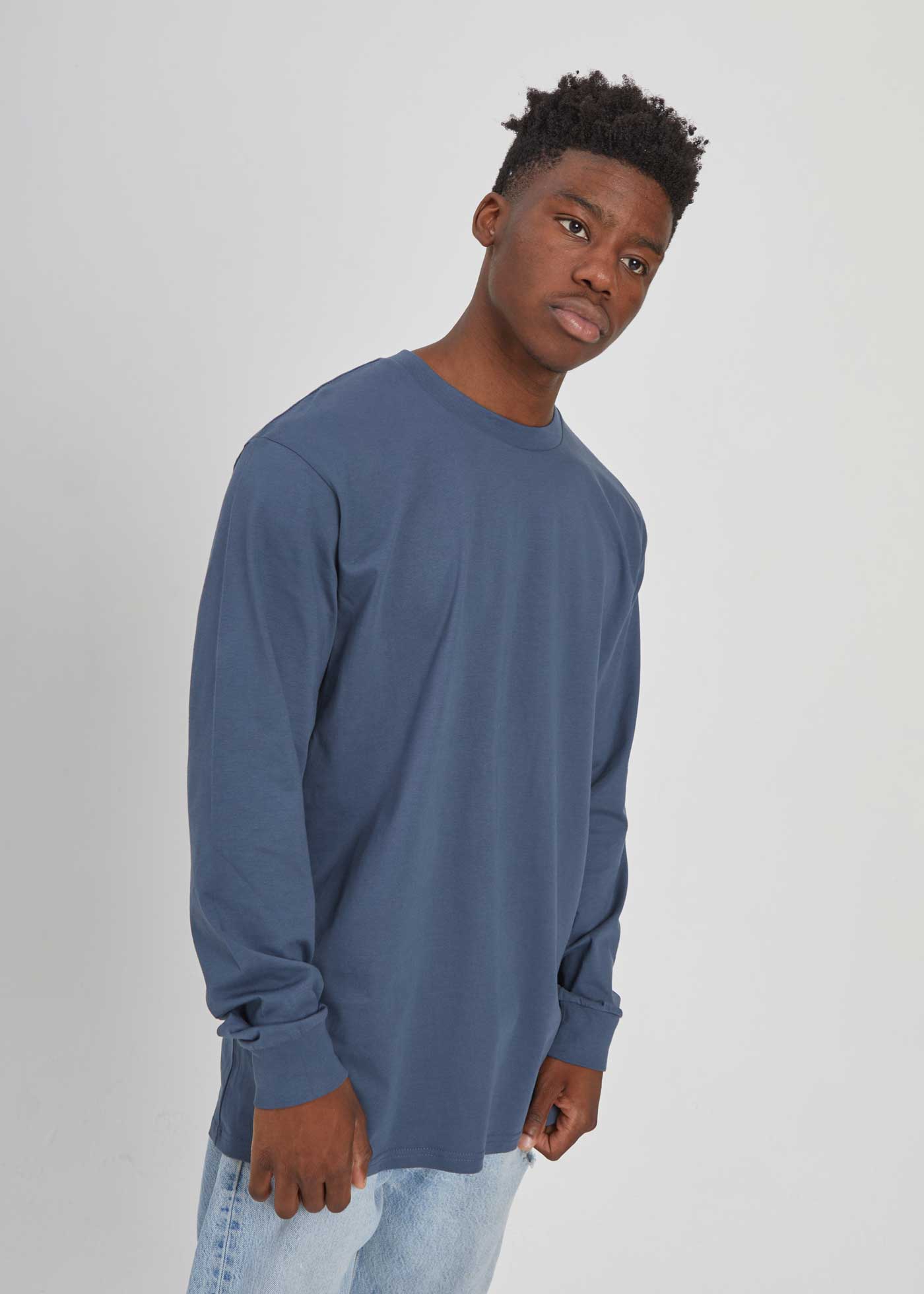 Men's Slate Blue Heavyweight Long Sleeve T-Shirt