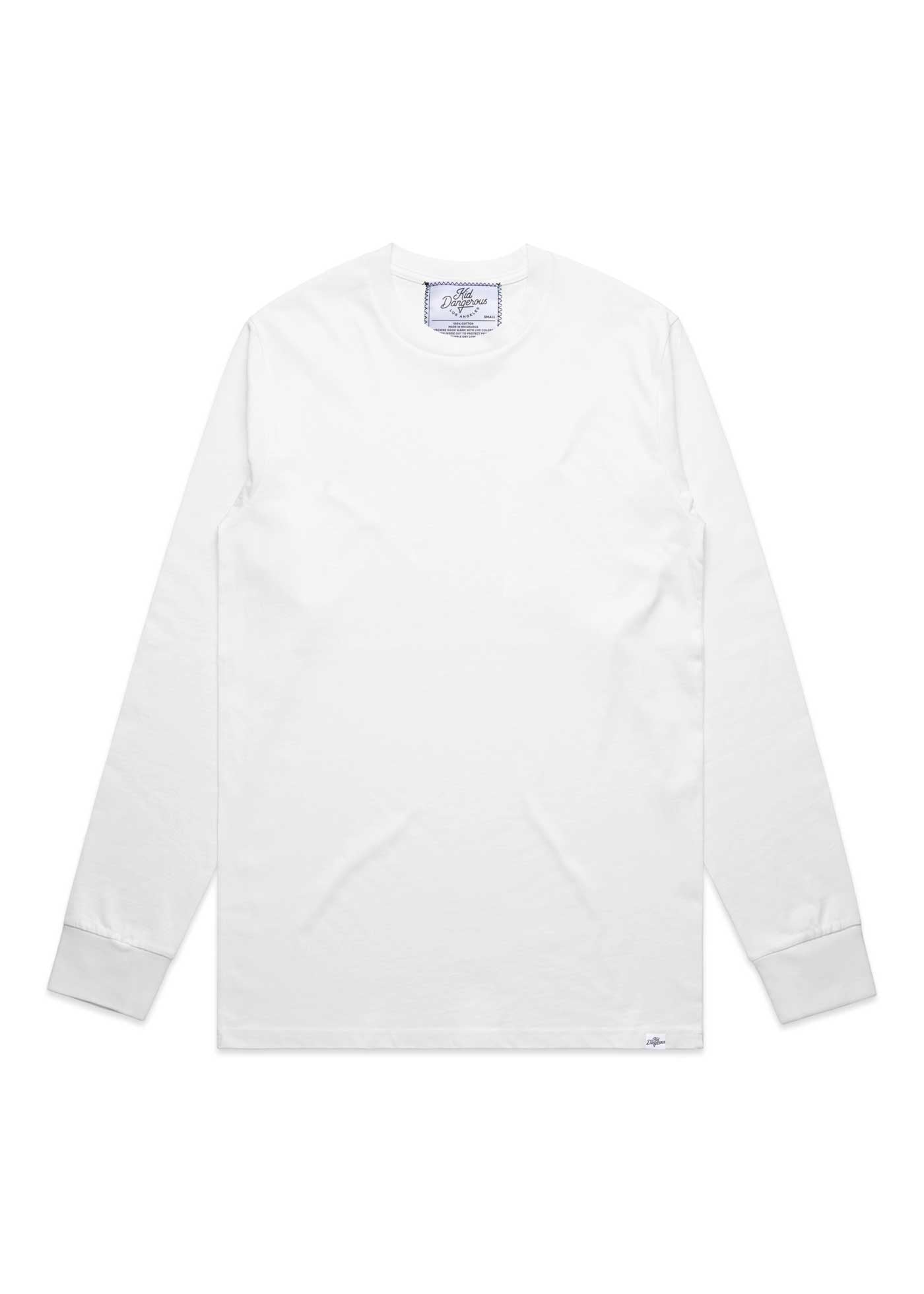 Men's White Heavyweight Long Sleeve T-Shirt