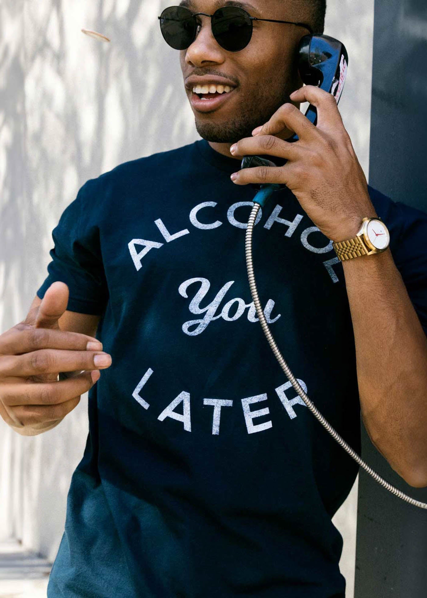 Alcohol You Later Men's Navy Classic T-Shirt