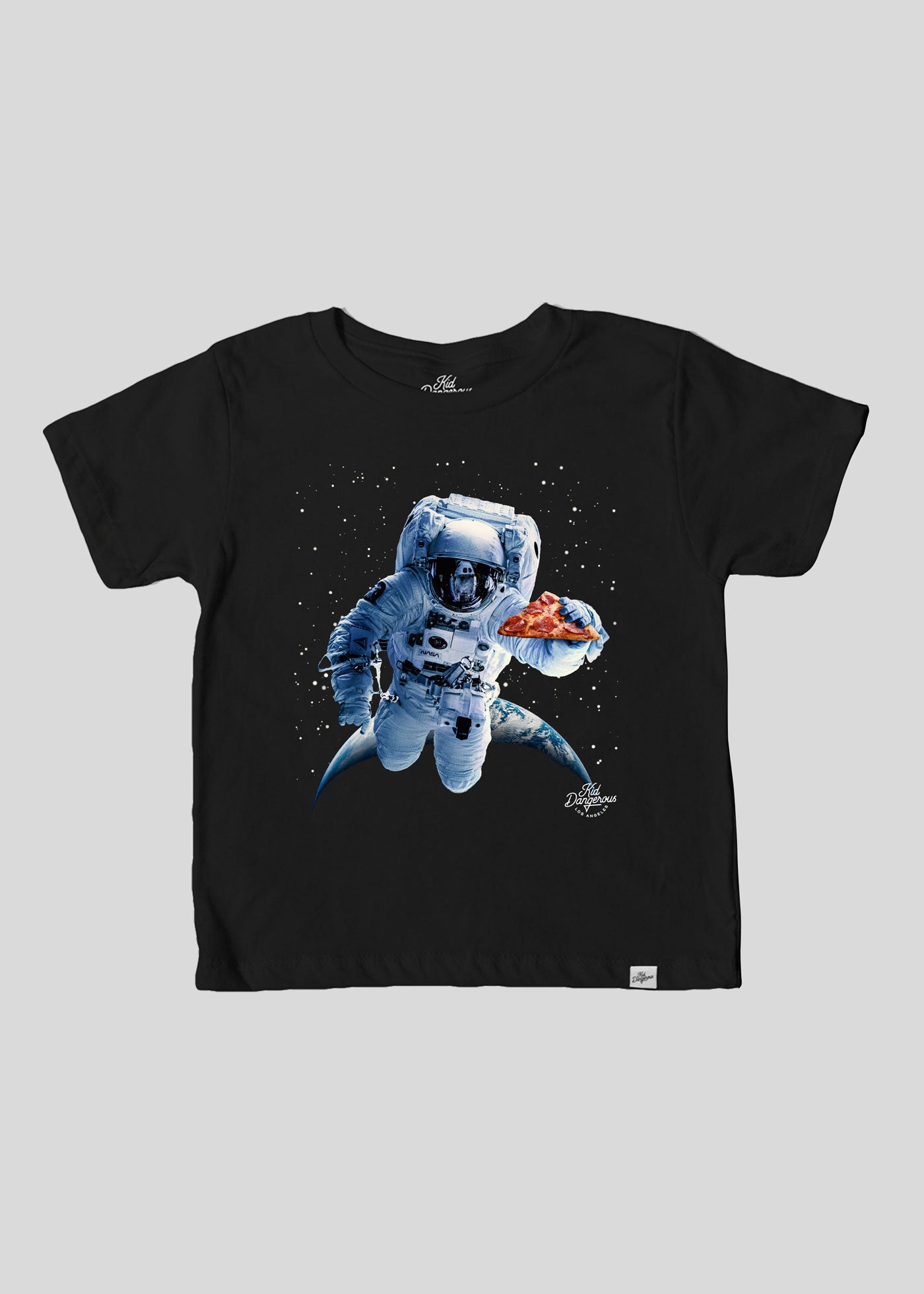 Astro Pizza Kid's Black T-Shirt