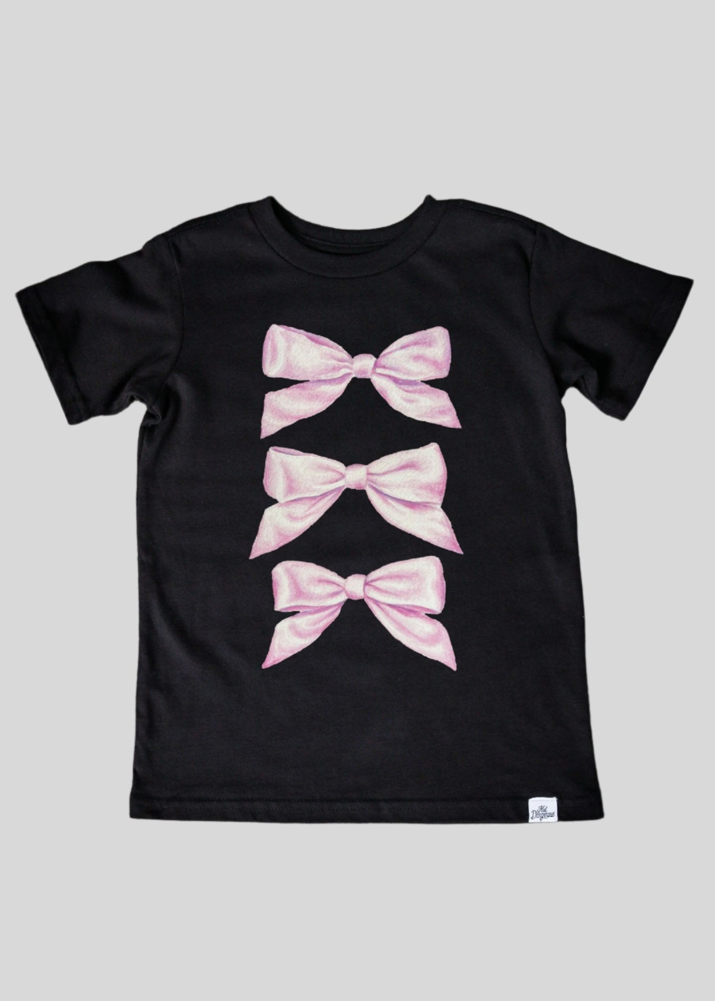 Bows Kid's Black T-Shirt