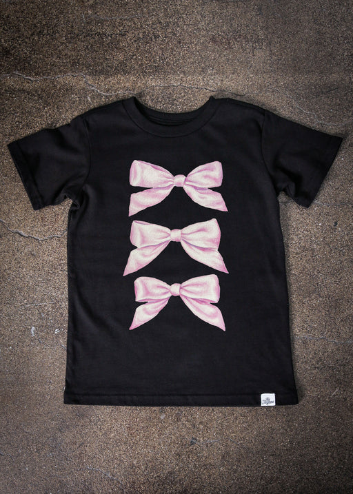 Bows Kid's Black T-Shirt alternate view