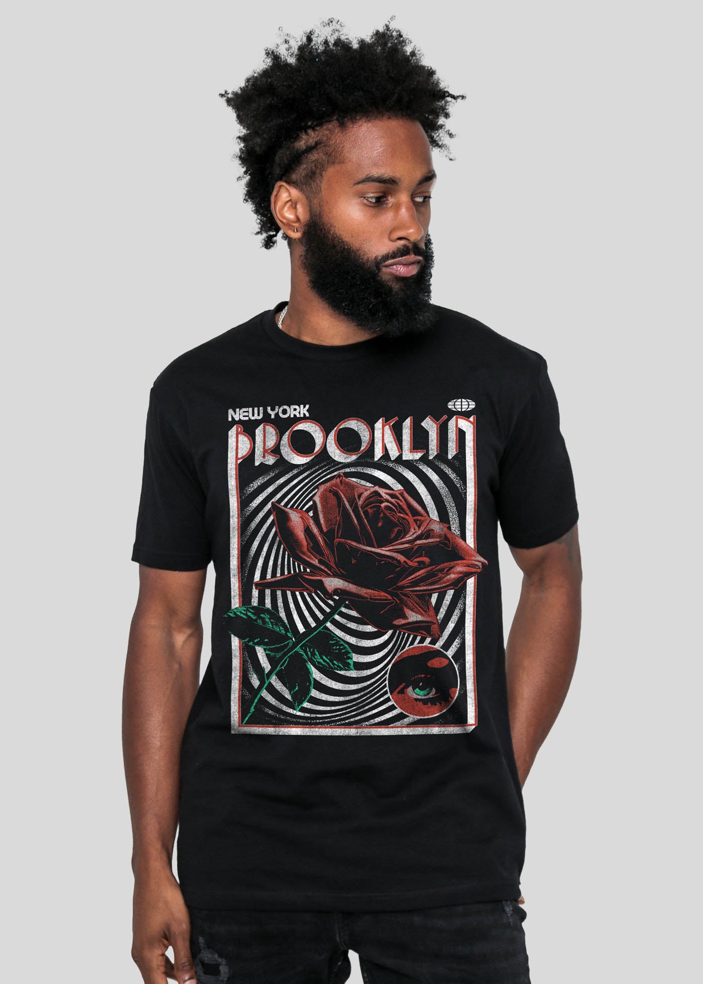 Brooklyn Rose Men's Classic Black T-Shirt