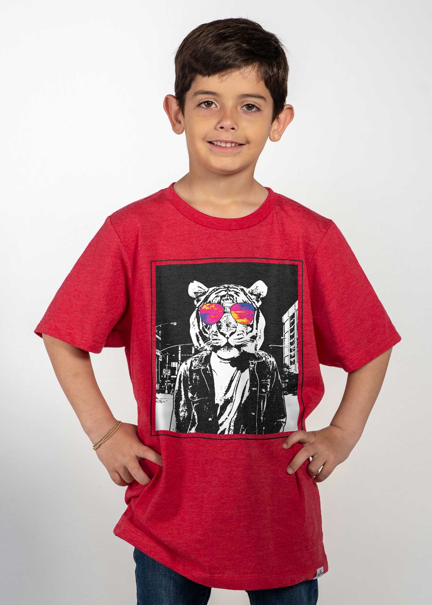 City Tiger Kid's Heather Red T-Shirt