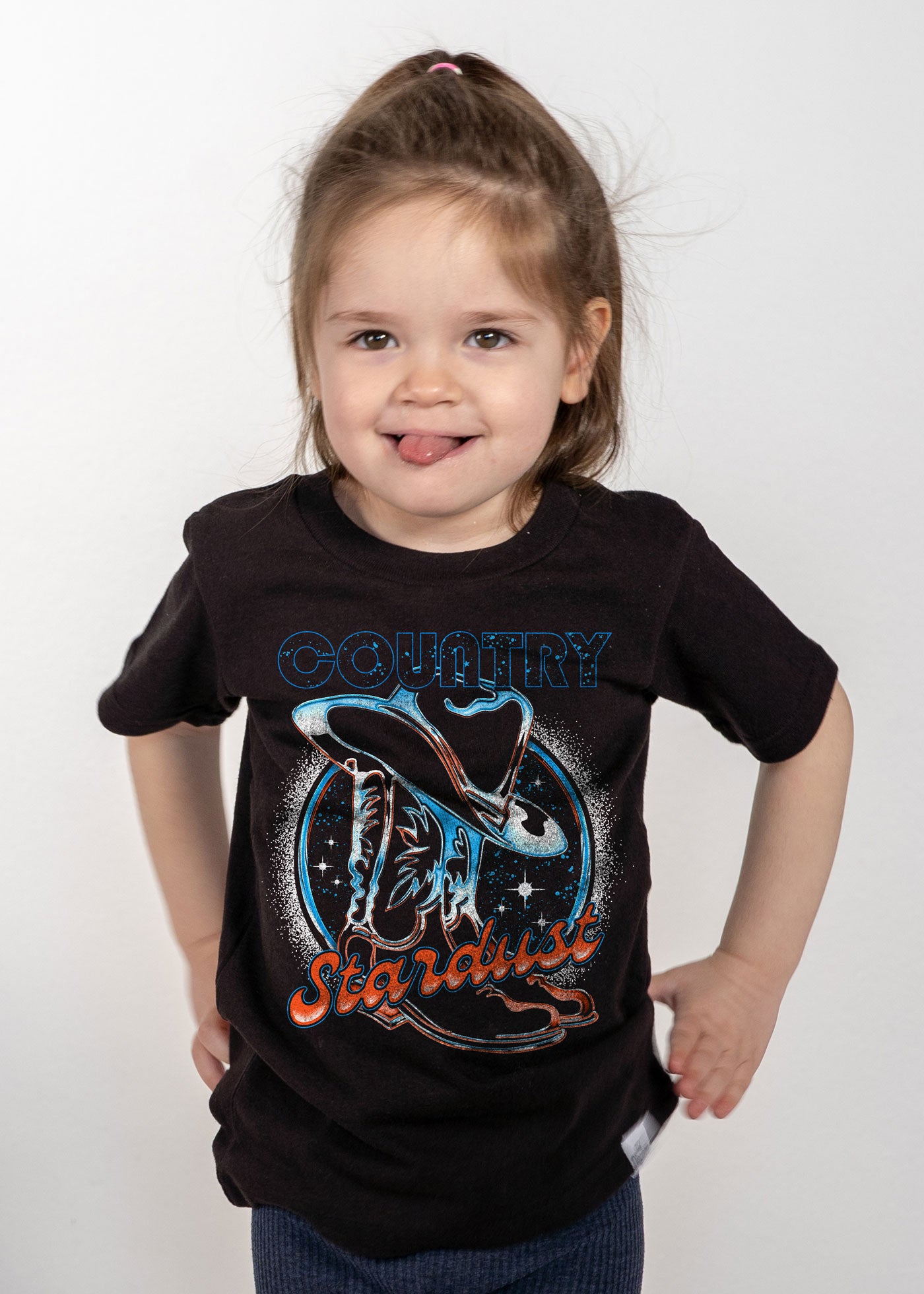 Country Stardust Kid's Black T-Shirt