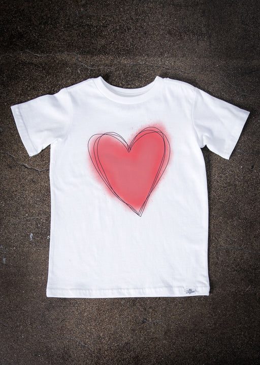 Doodle Heart Kid's White T-Shirt alternate view