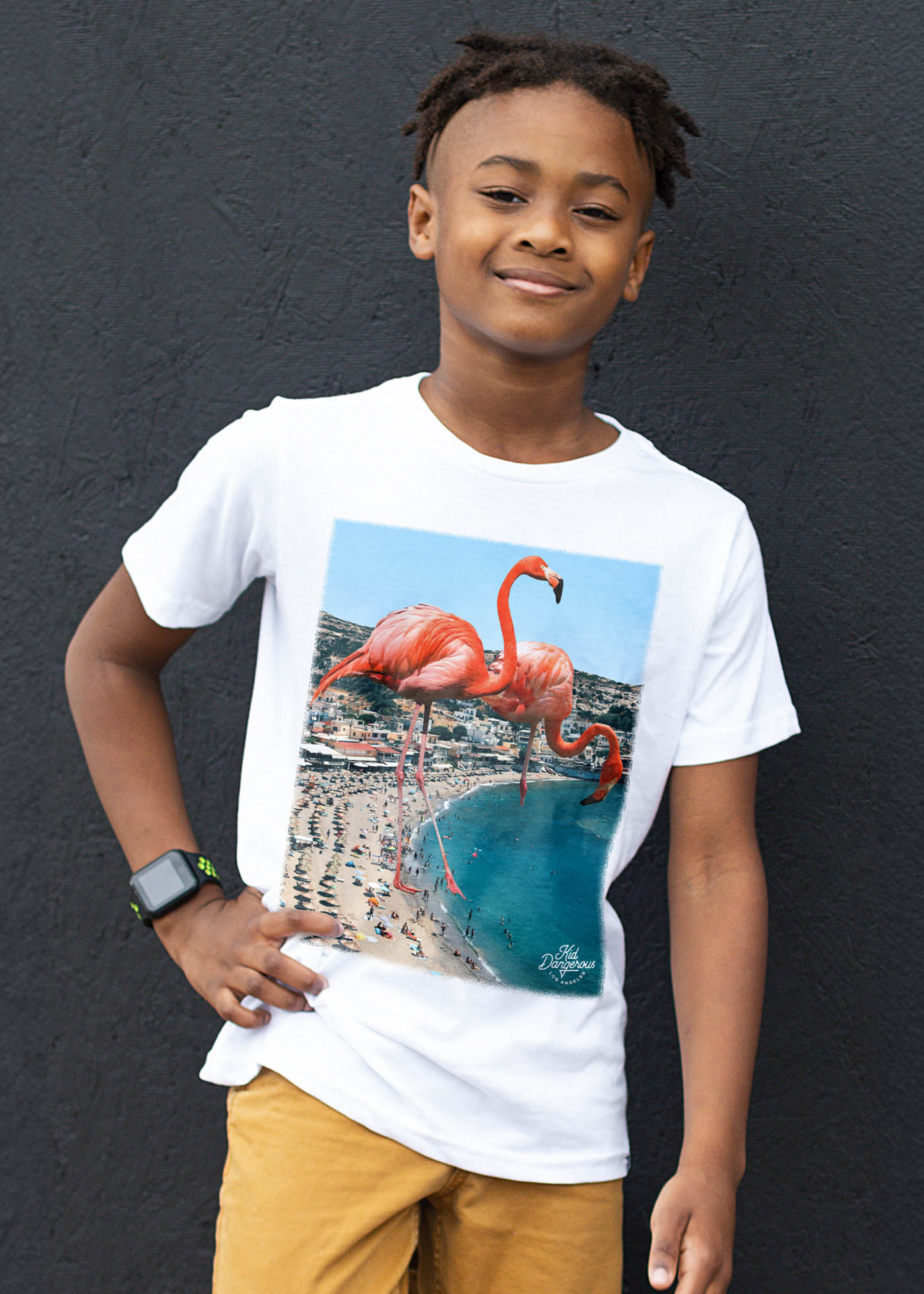 Flamingo Coast Kid's White T-Shirt