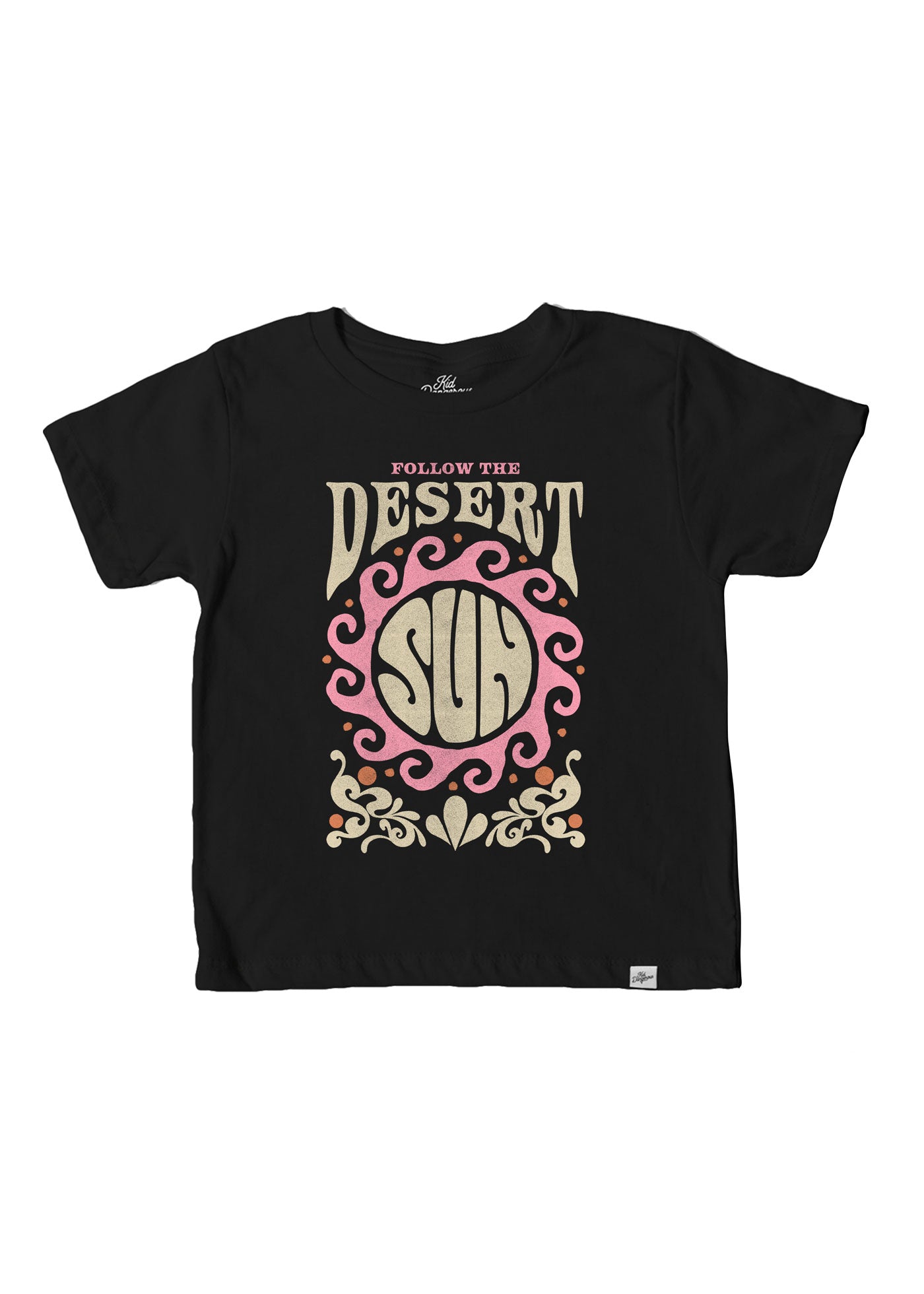 Follow the Desert Sun Kid's Black T-Shirt