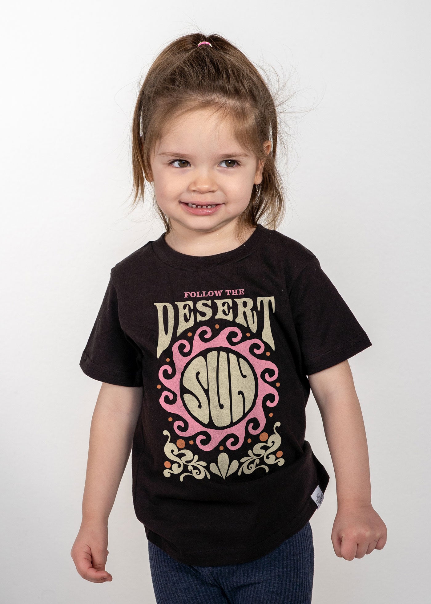 Follow the Desert Sun Kid's Black T-Shirt