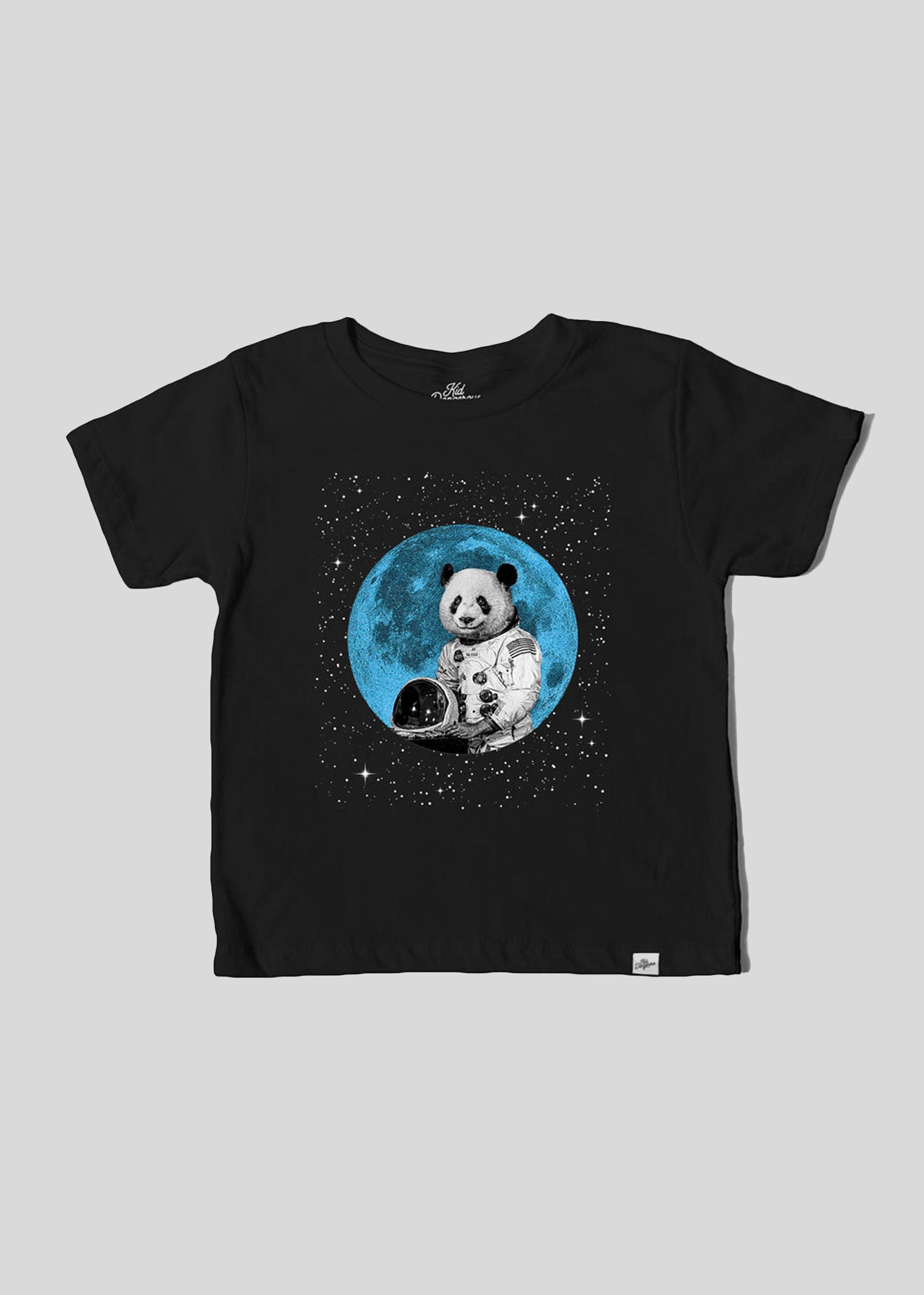 Fuzz Aldrin Moon Kid's Black T-Shirt