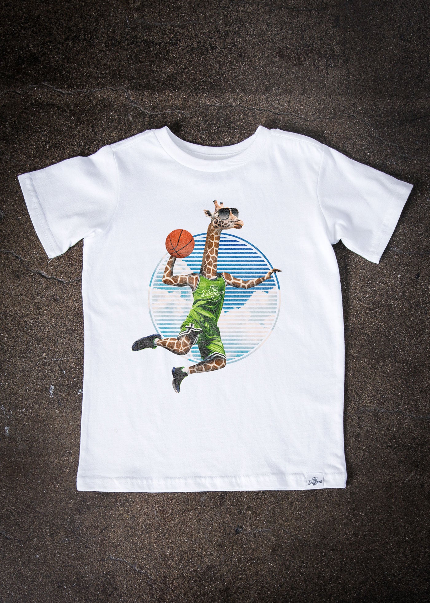 Giraffe Dunk Kid's White T-Shirt