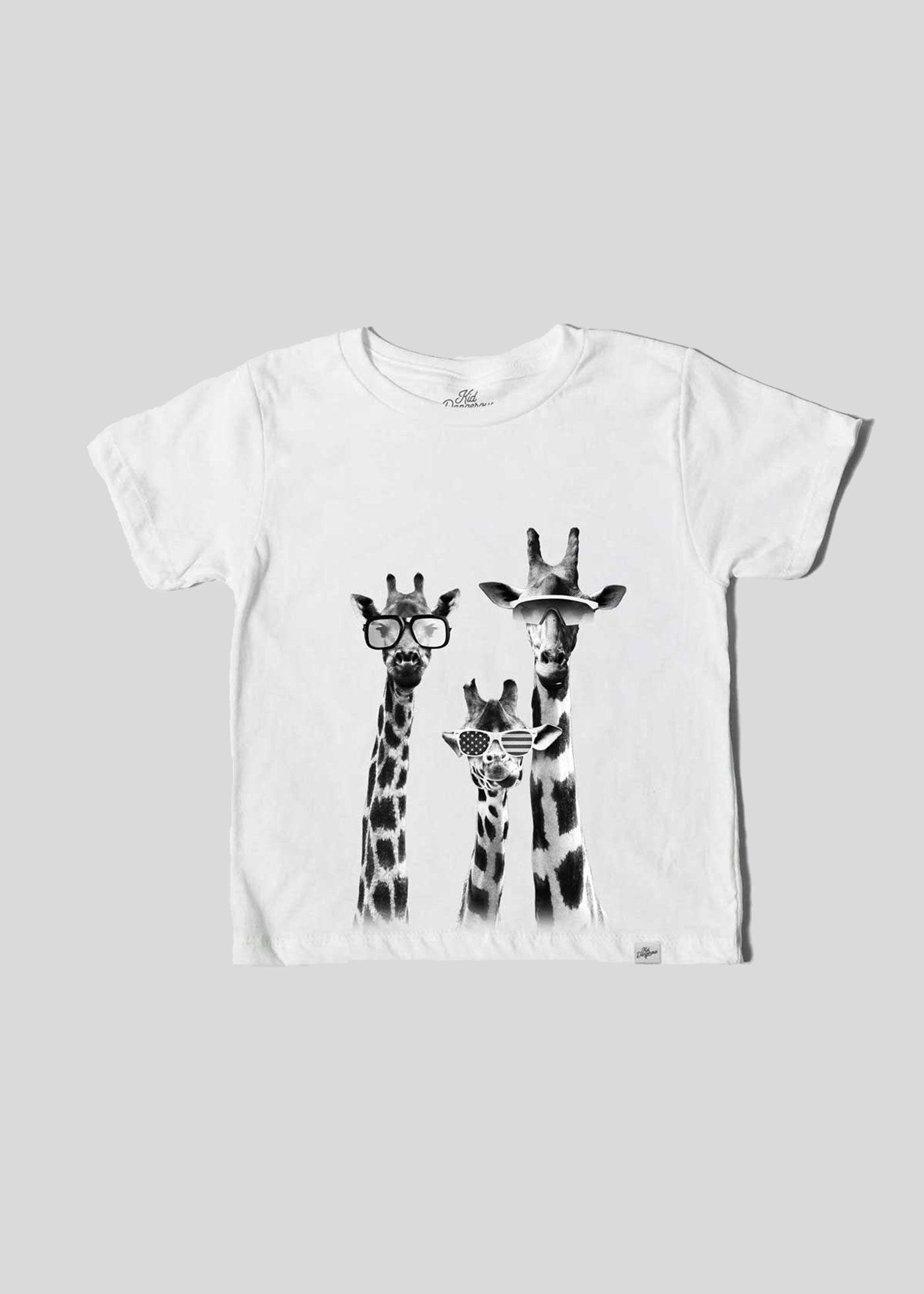 Giraffes Kid's White T-Shirt