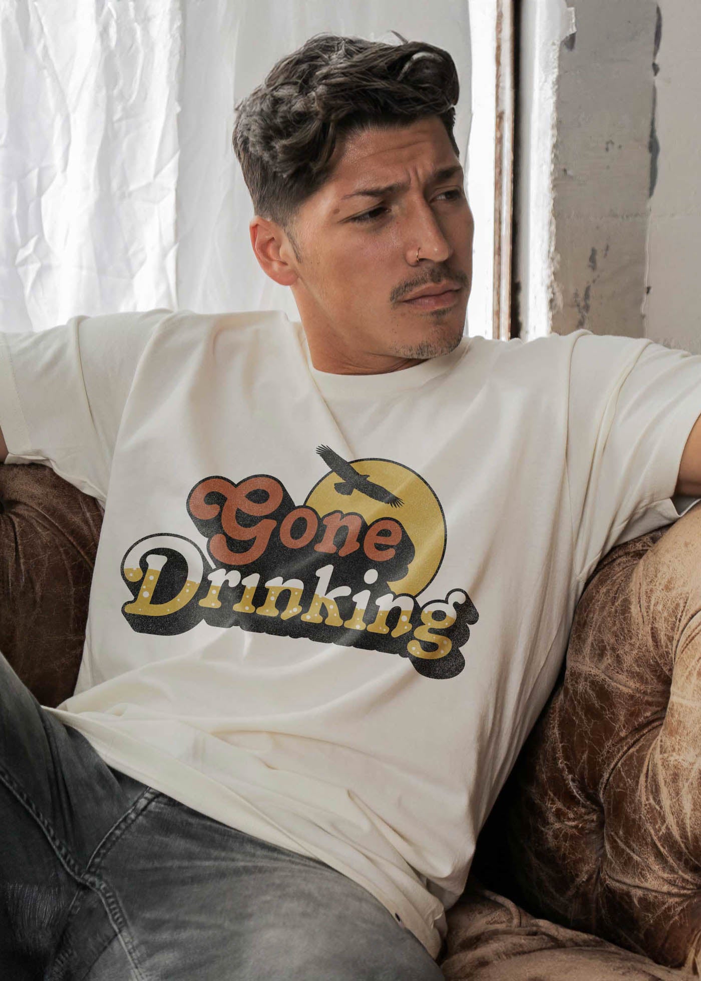 Gone Drinkin Men's Antique White Classic T-Shirt