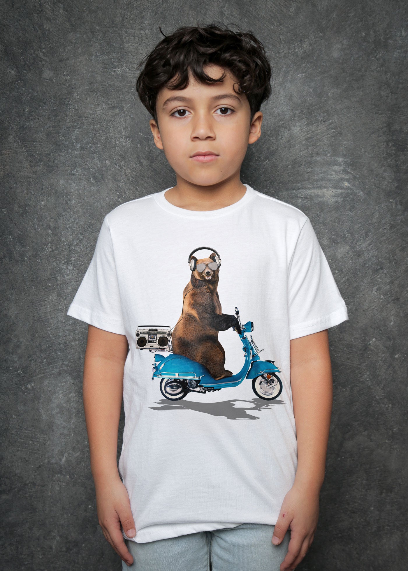 Grizzly Cruising Kid's White T-Shirt