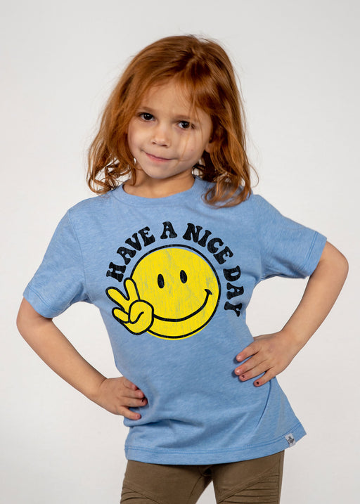 Have a Nice Day Kid's Heather Blue T-Shirt