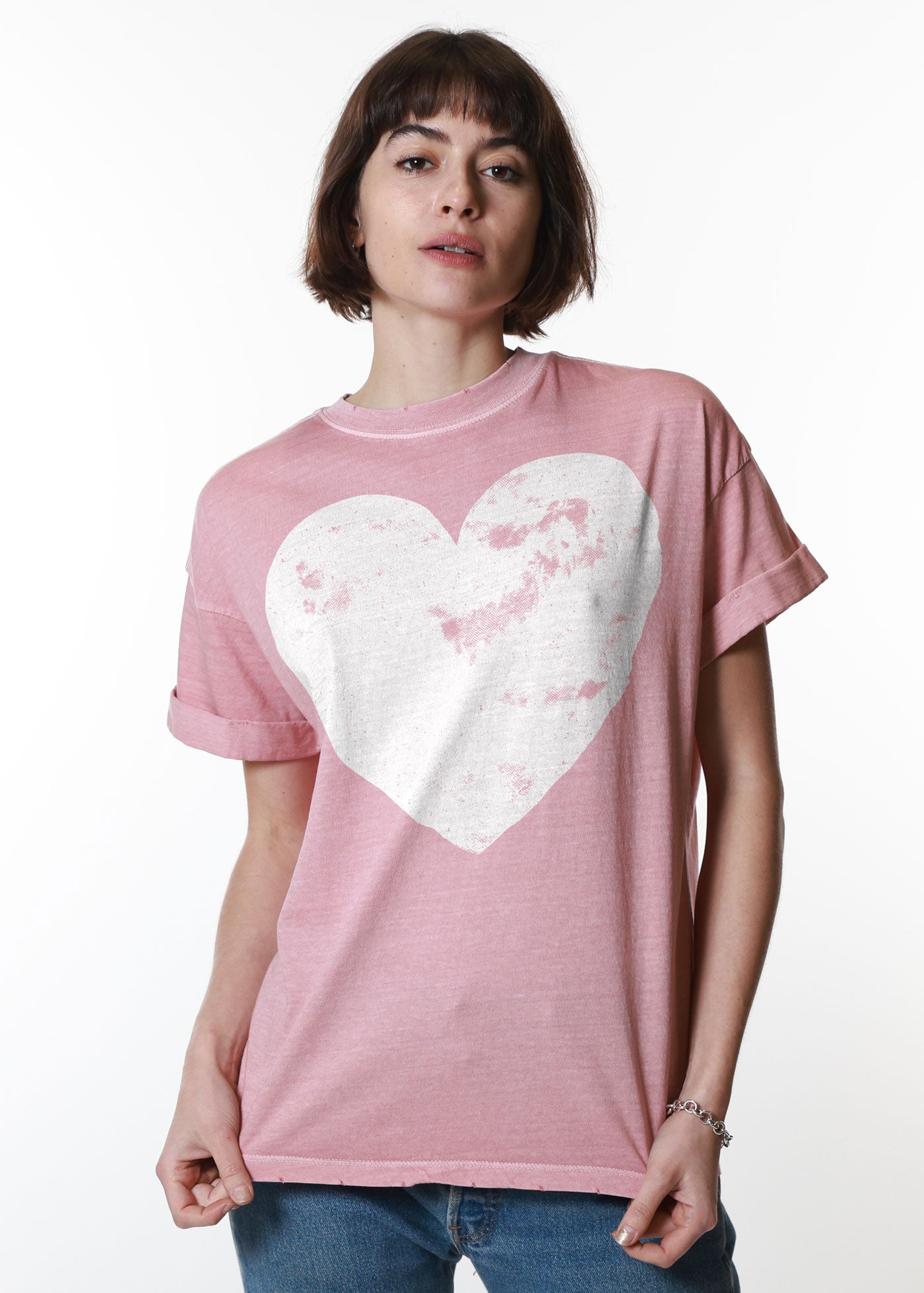 Heart Dusty Pink Boyfriend Tee