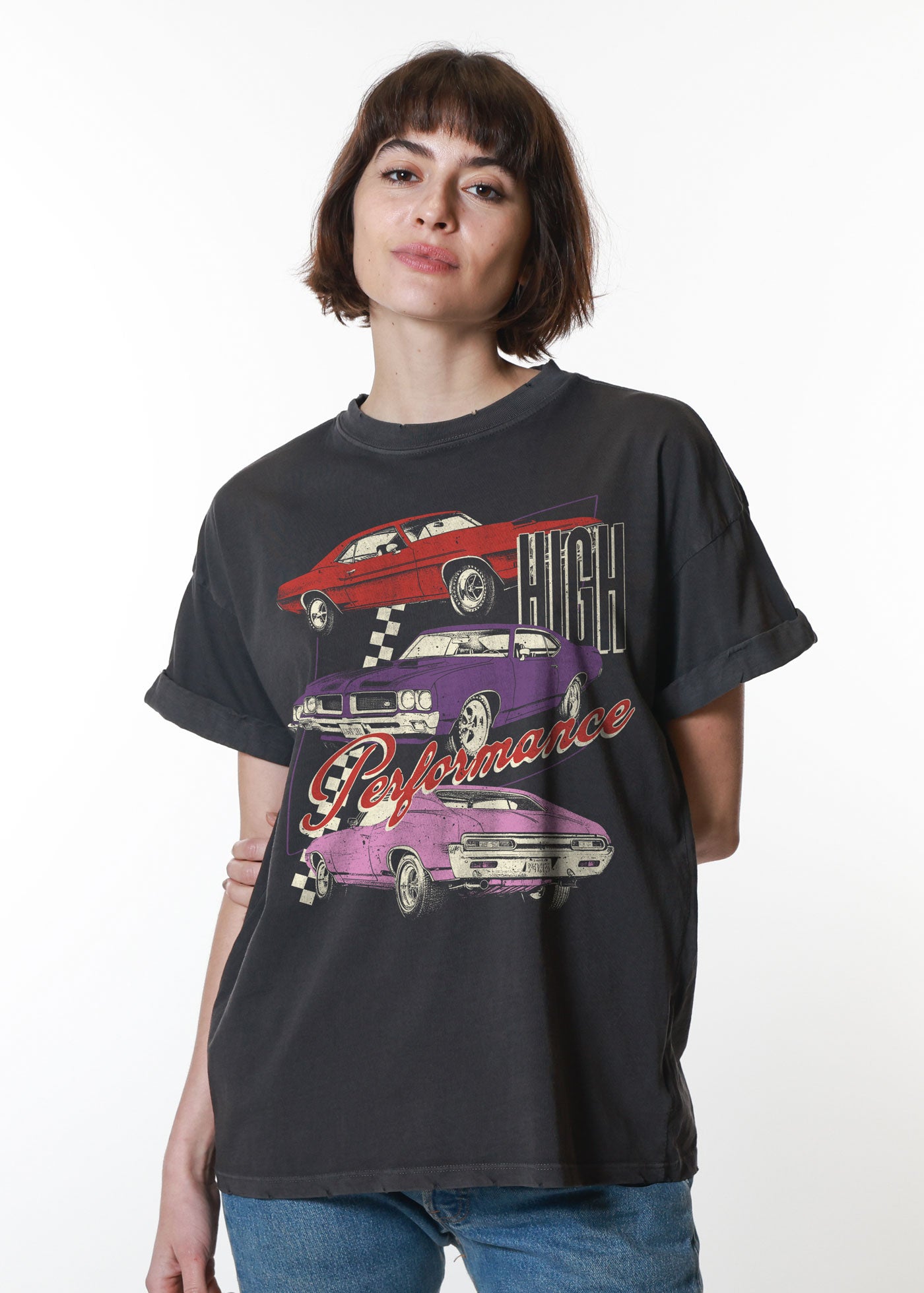 High Performance Vintage Black Boyfriend Tee