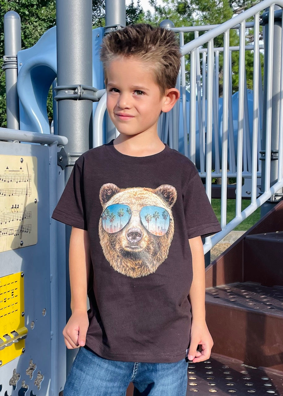 Grizzly Cali Shades Kid's Black T-Shirt