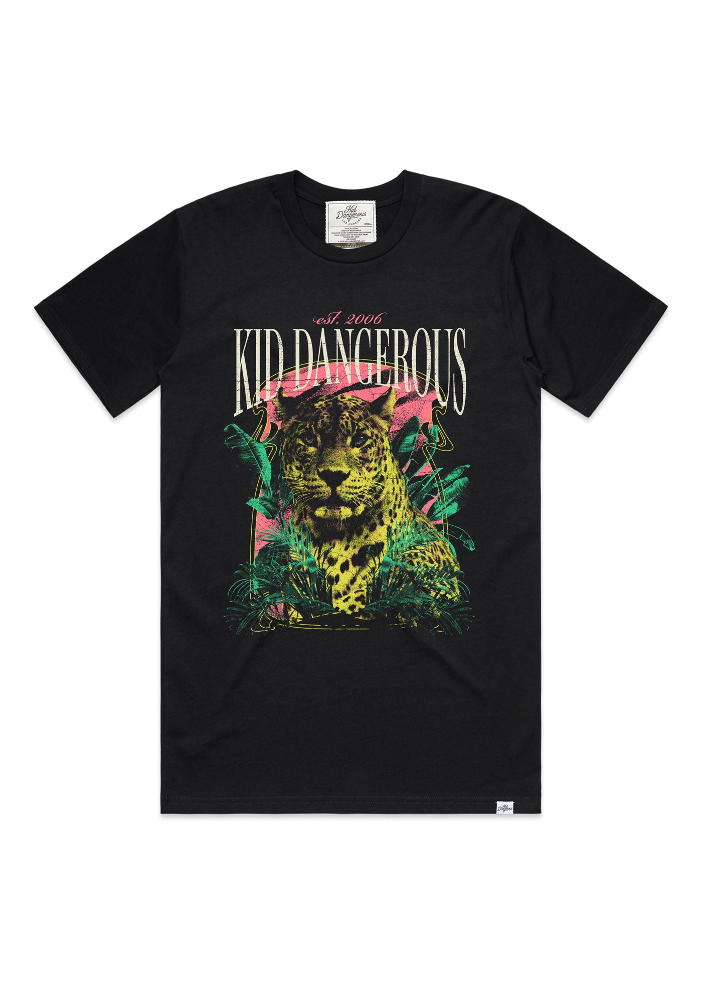 Kid Dangerous Jaguar Men's Black Heavyweight T-Shirt