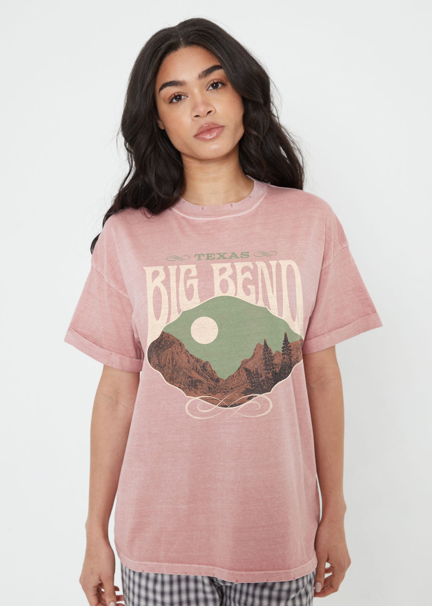 Big Bend Western Dusty Pink Boyfriend Tee