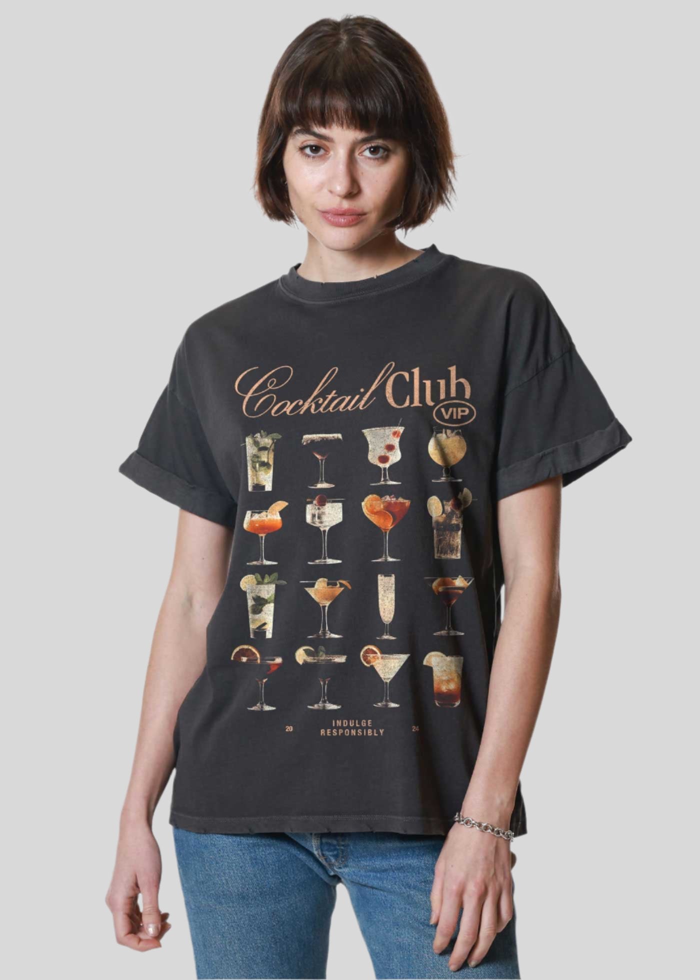 Cocktail Club Black Boyfriend Tee