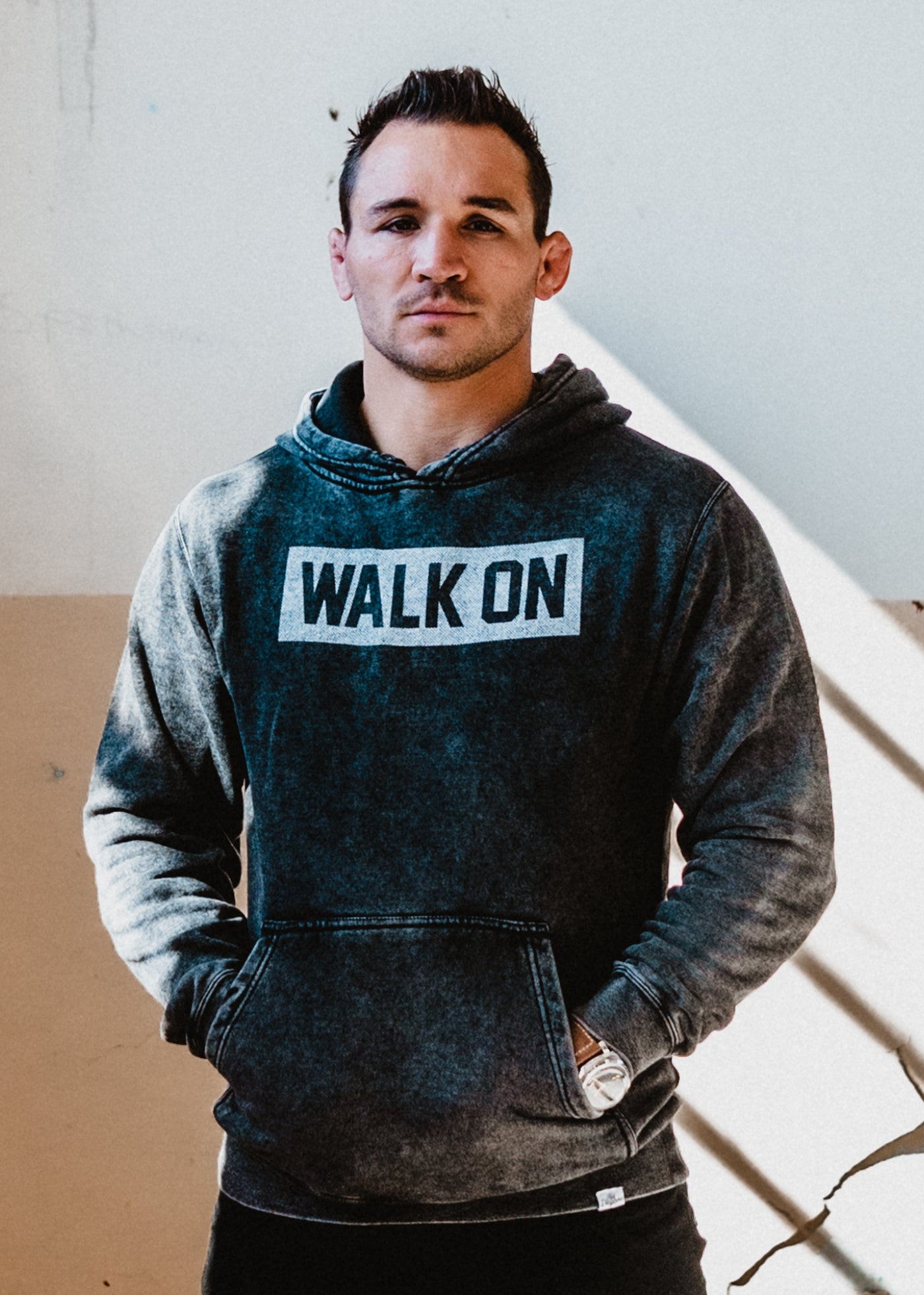 Walk On Collegiate Mineral Wash Black Pullover Hoodie