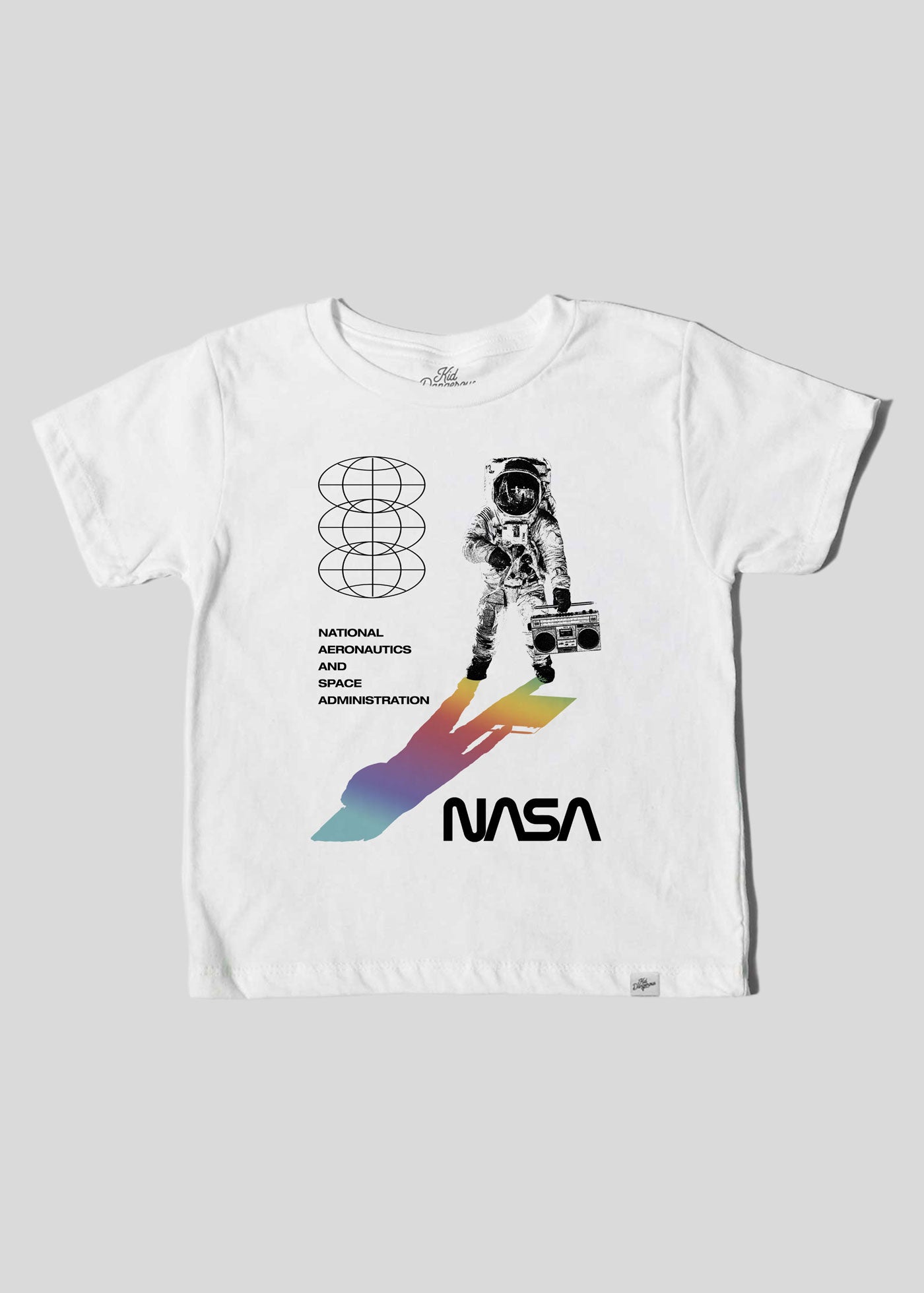 NASA Astro Shadow Kid's White T-Shirt