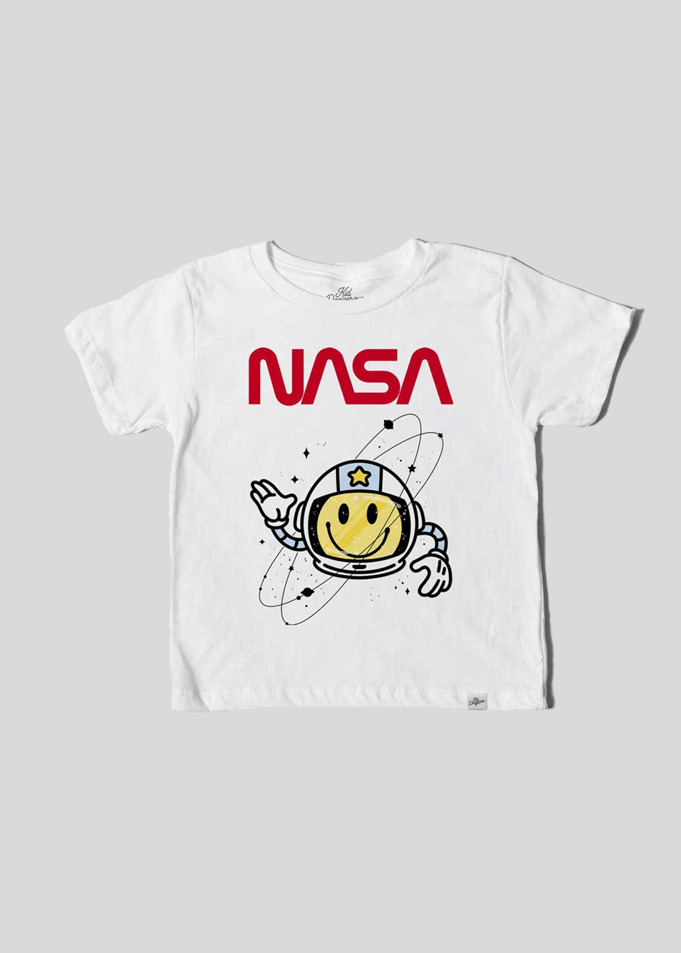 NASA Astro Smiley Kid's White T-Shirt