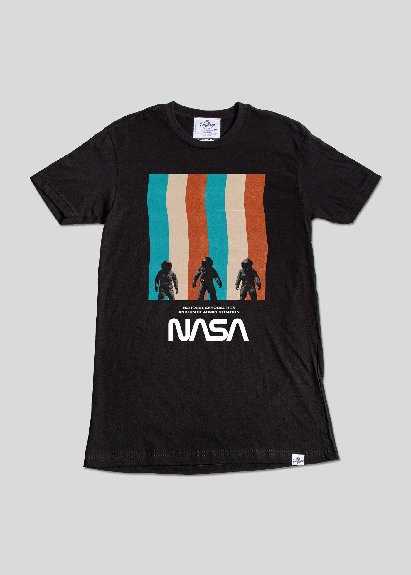 NASA Astro Stripes Men's Classic Black T-Shirt