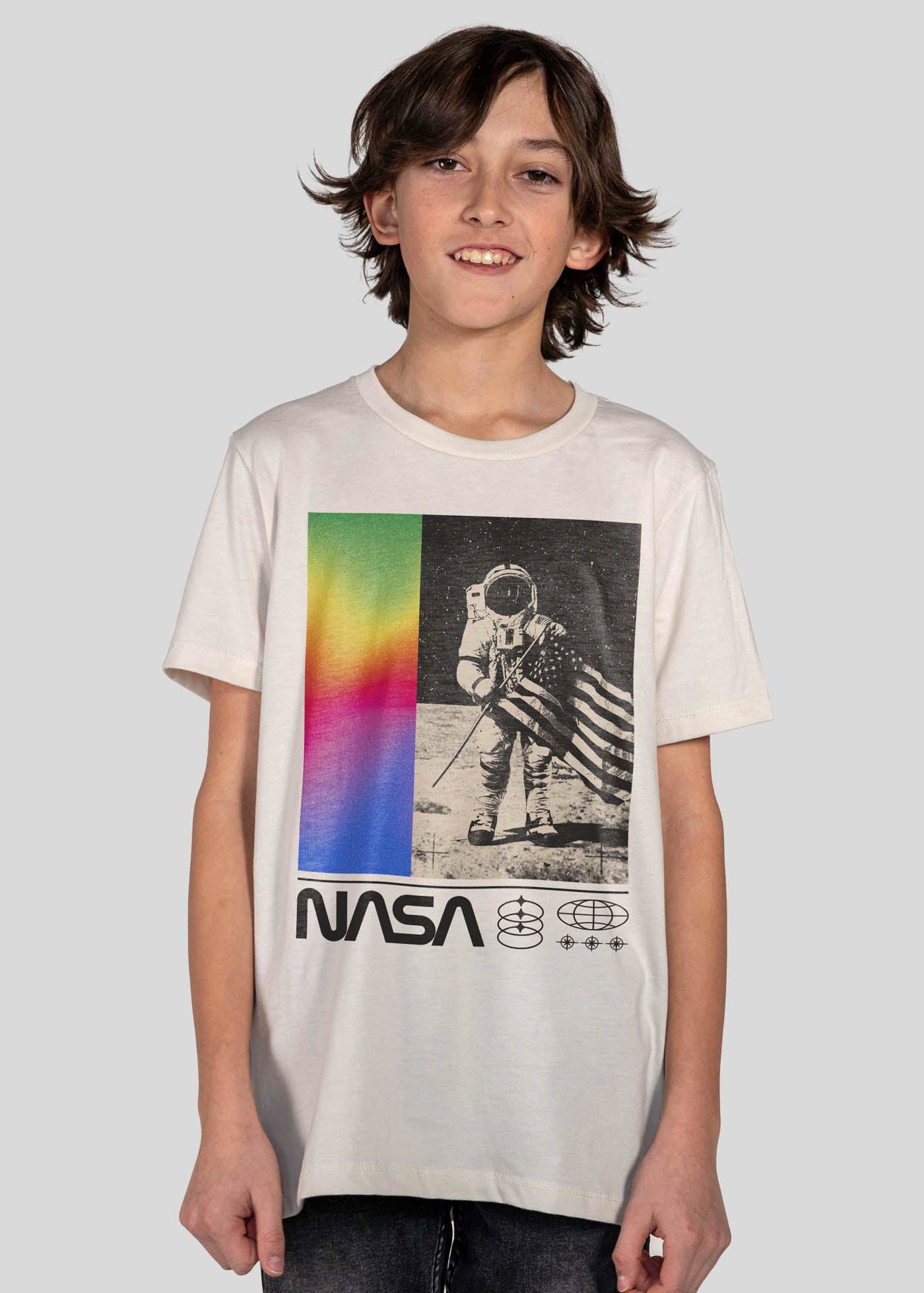 NASA Astronaut Flag Kid's Natural T-Shirt