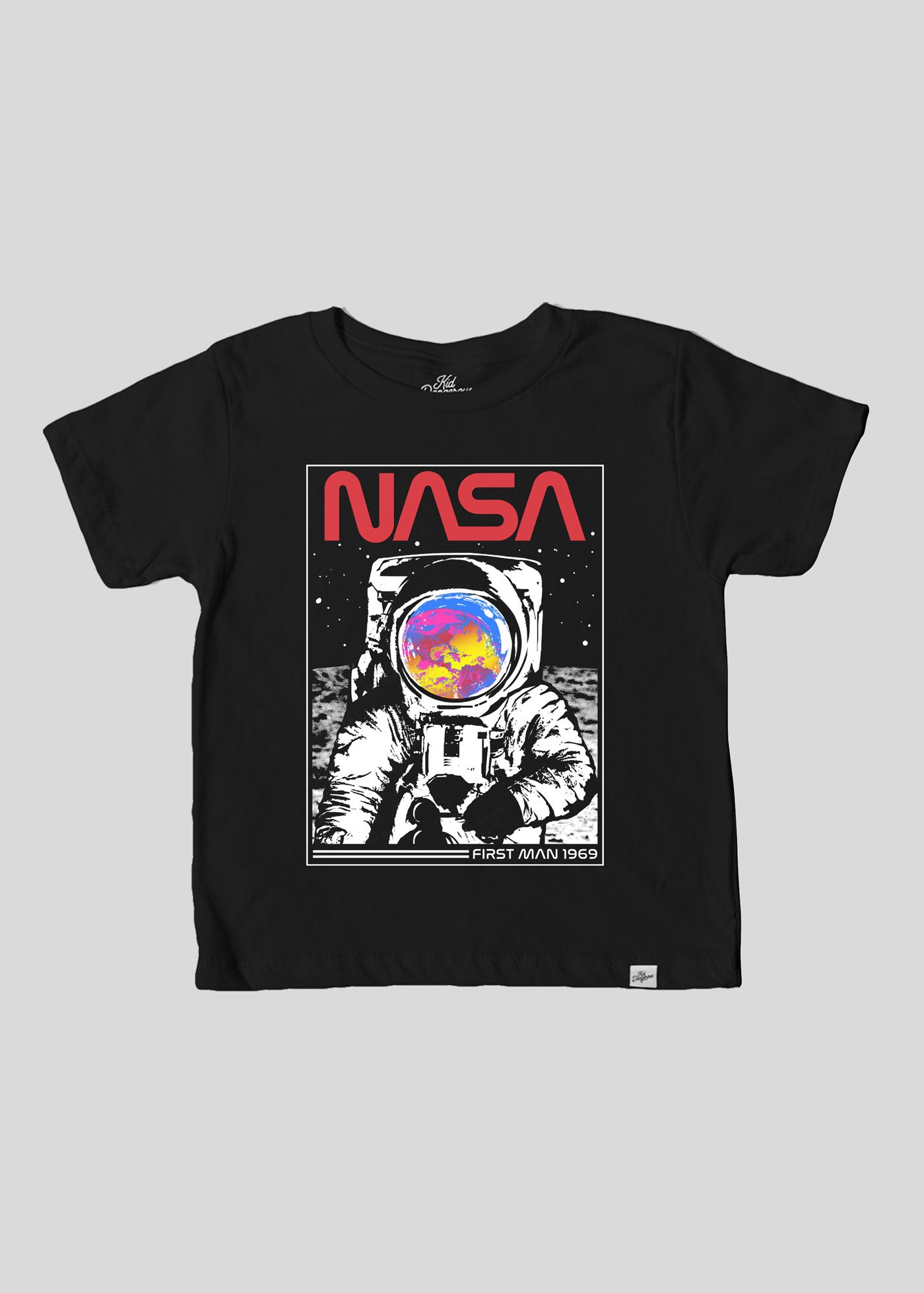 NASA First Man Kid's Black T-Shirt