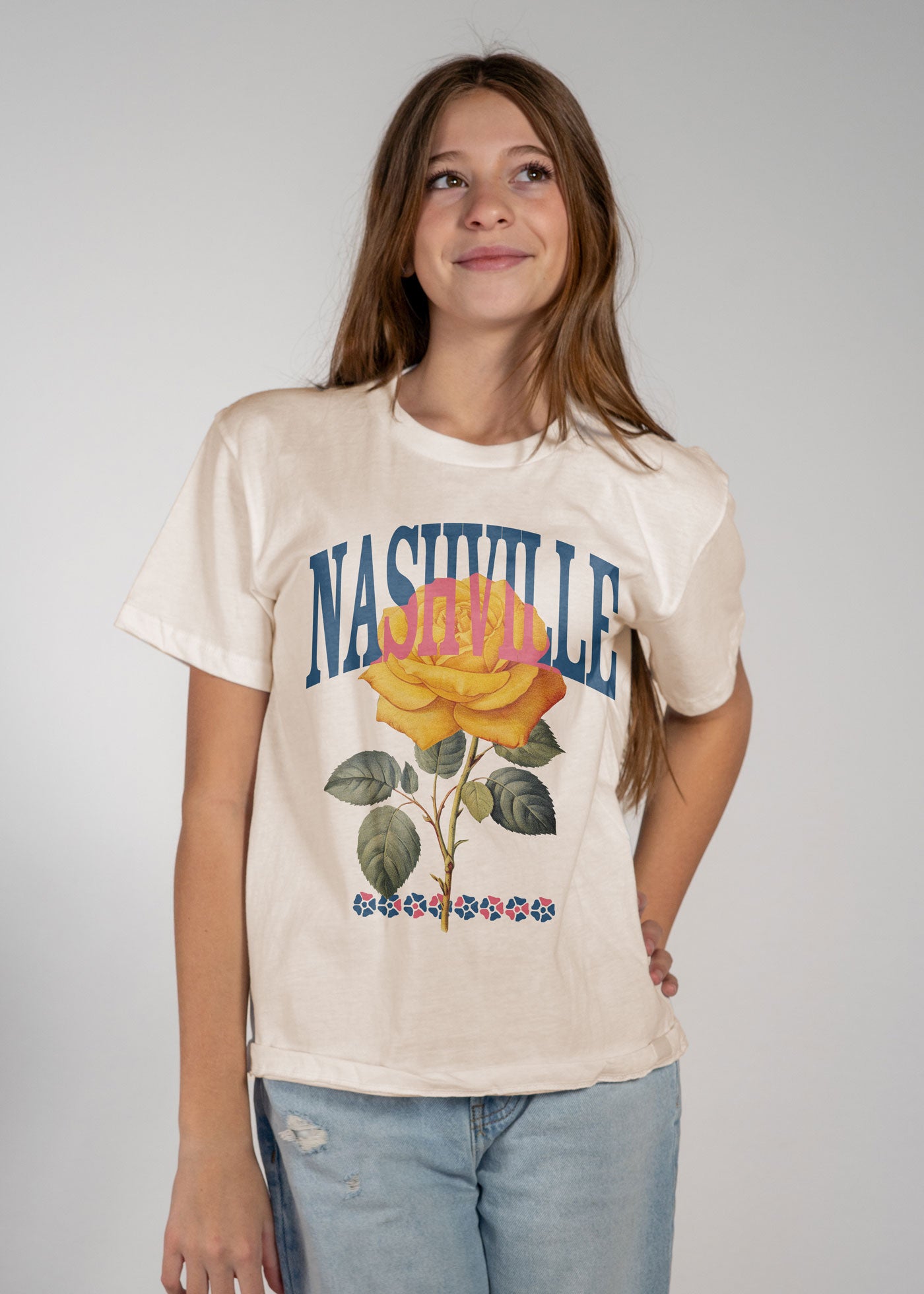 Nashville Rose Kid's Natural T-Shirt