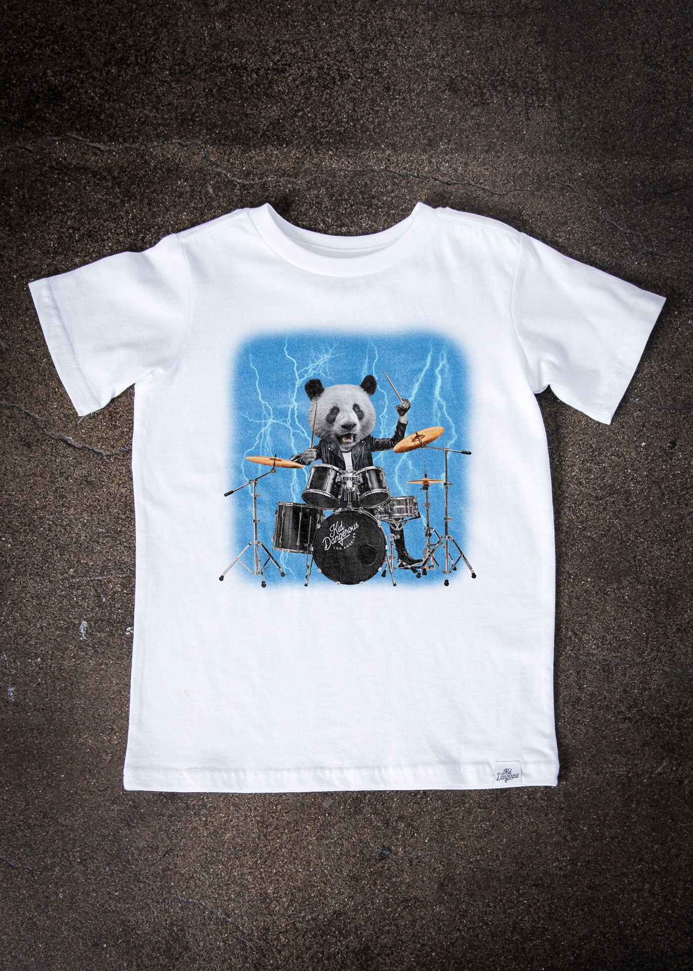 Panda Rock Kid's White T-Shirt