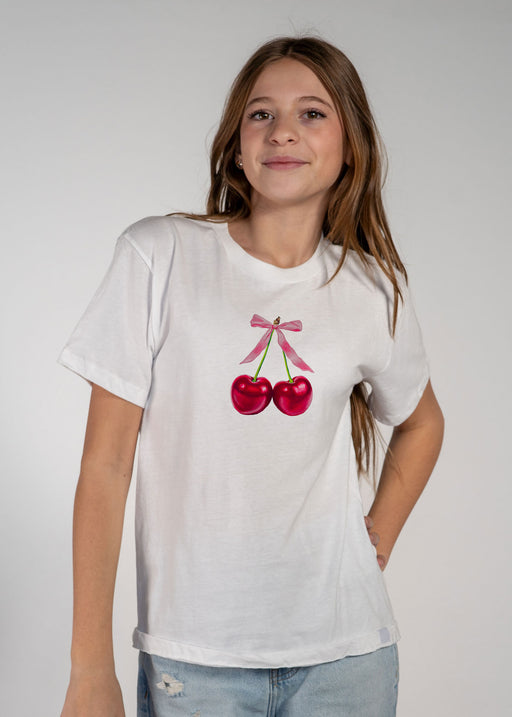 Parisian Cherries Kid's White T-Shirt alternate view