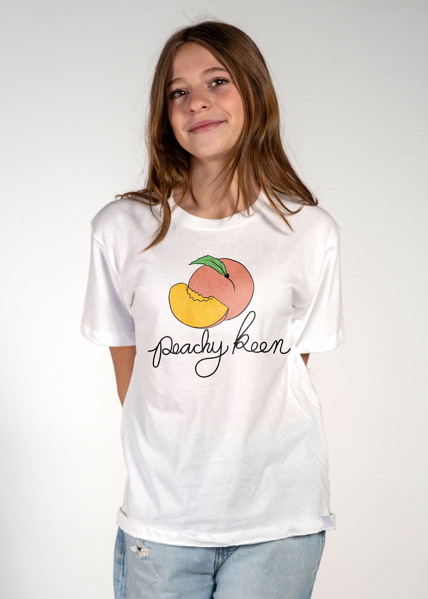 Peachy Keen Kid's White T-Shirt