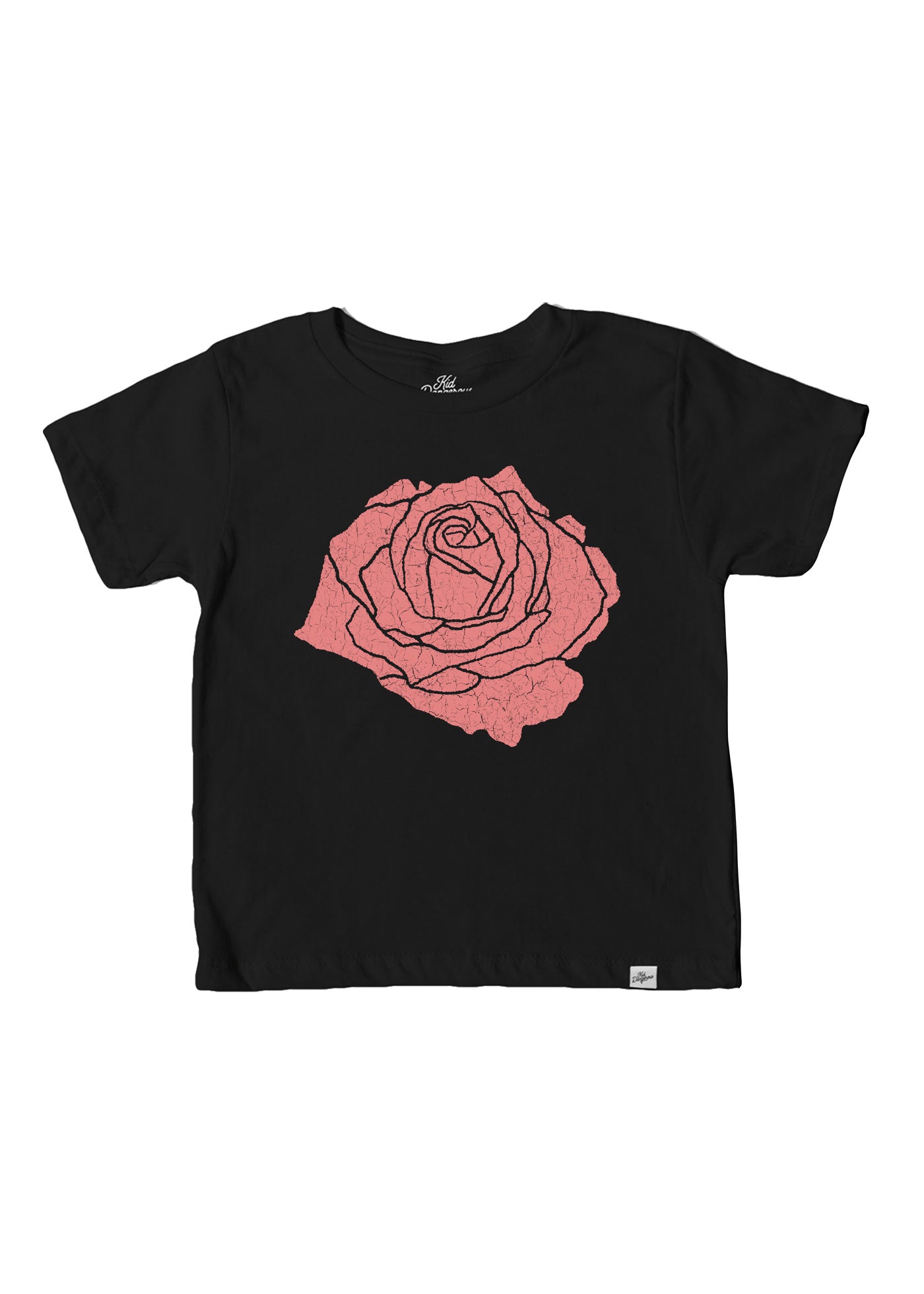 Rose Kid's Black T-Shirt