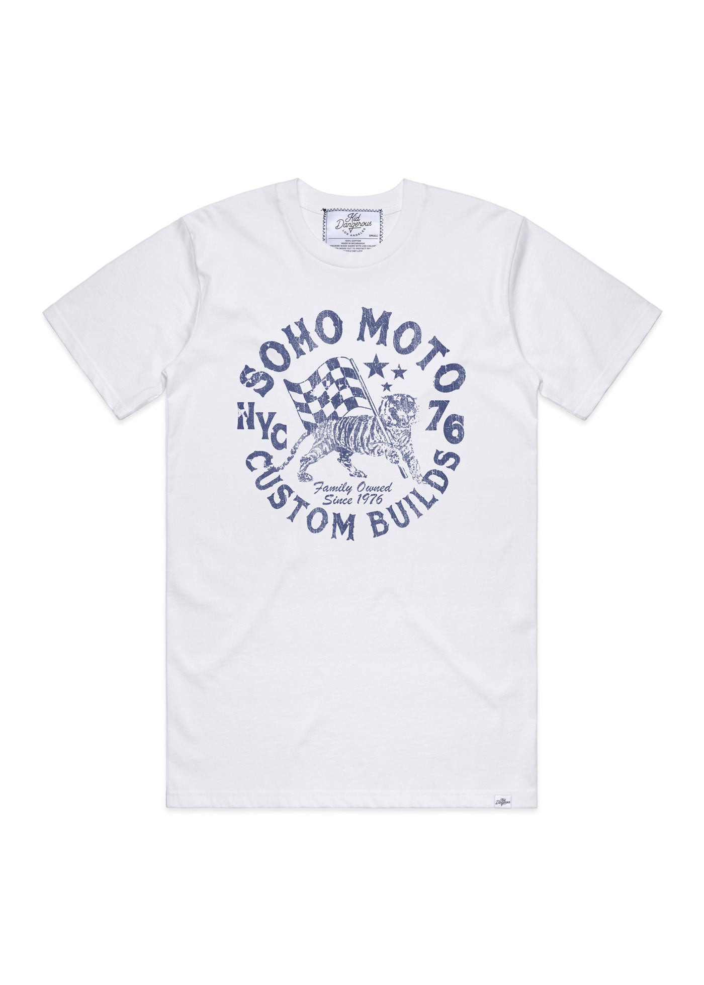 Soho Moto Men's White Heavyweight T-Shirt