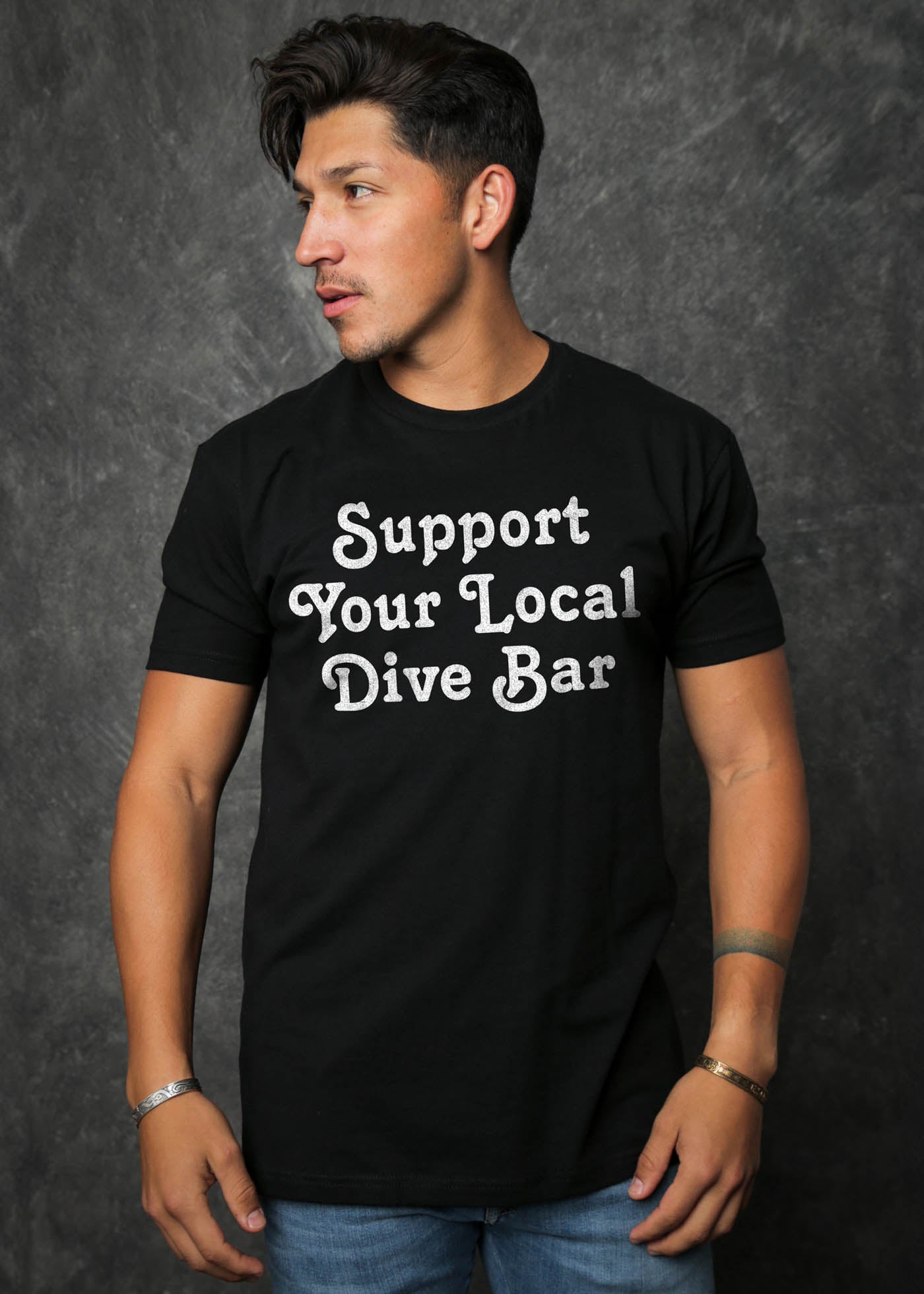 Support Your Local Dive Bar Men's Classic Black T-Shirt