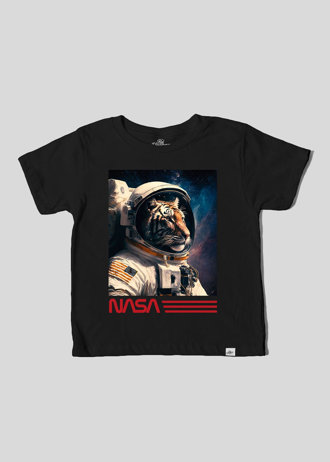 NASA Tiger Astro Kid's Black T-Shirt