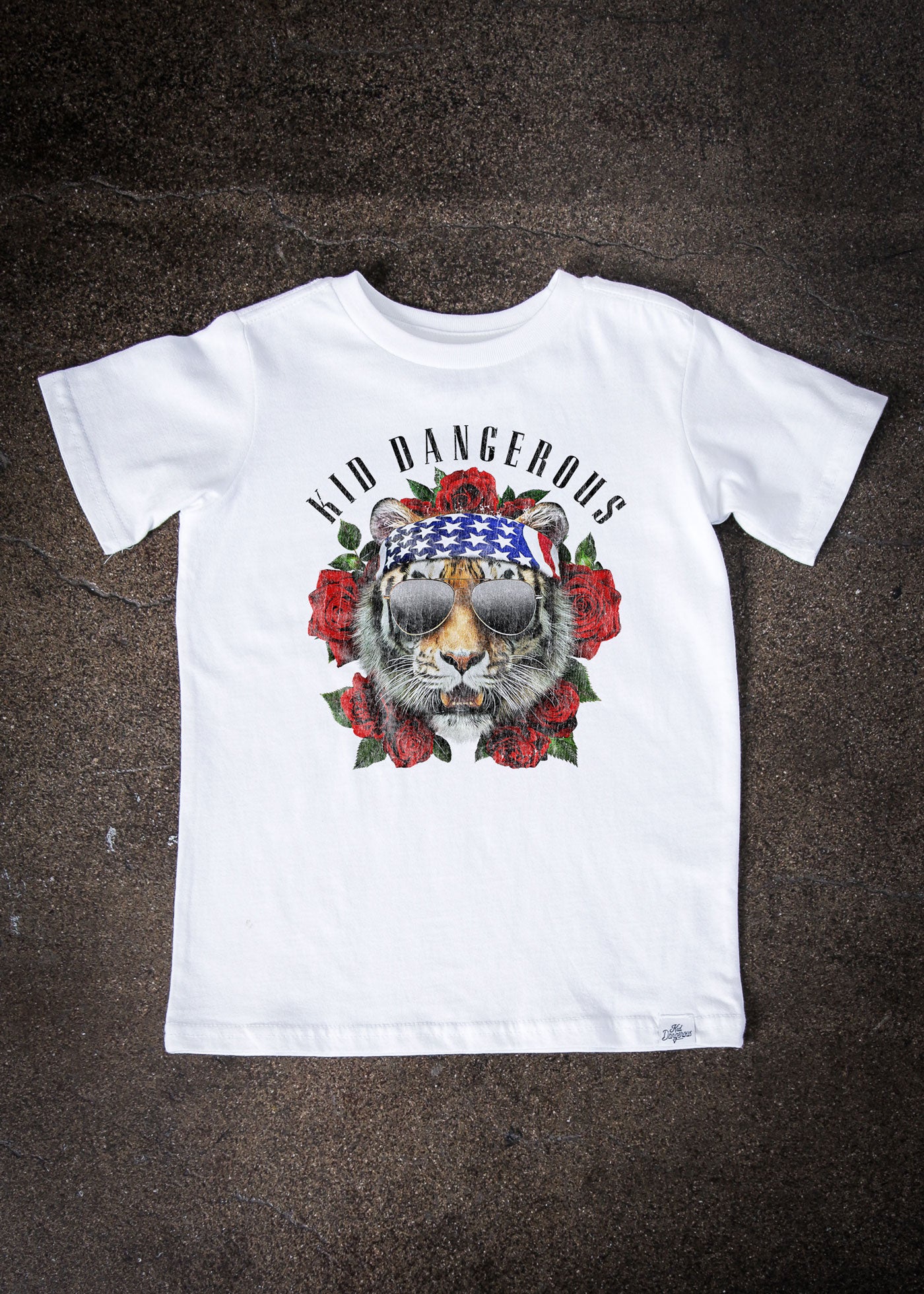 Tigers & Roses Kid's White T-Shirt