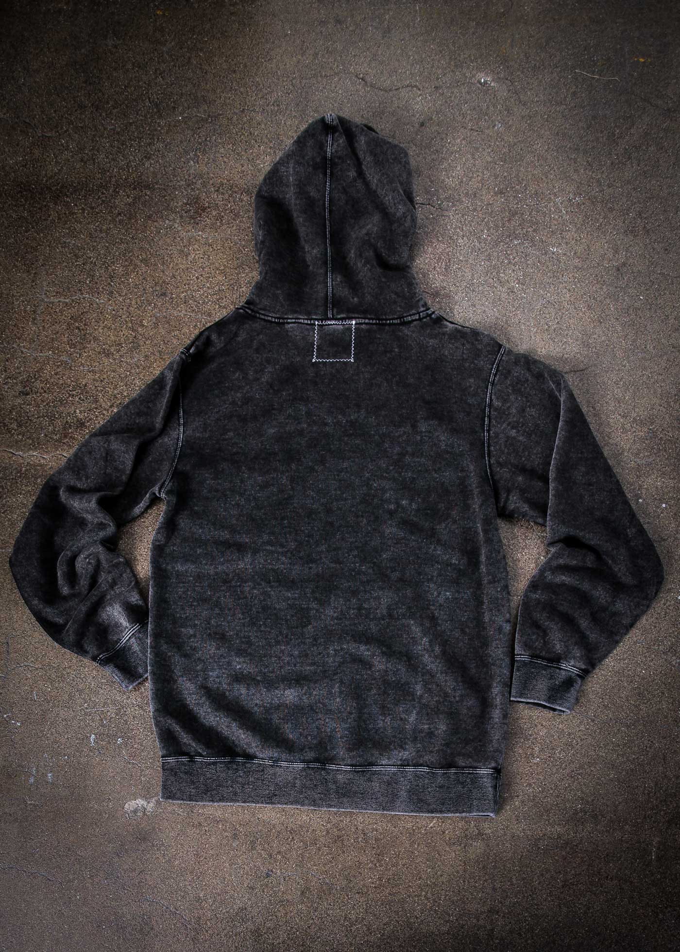 Men's Mineral Wash Black Pullover Hoodie