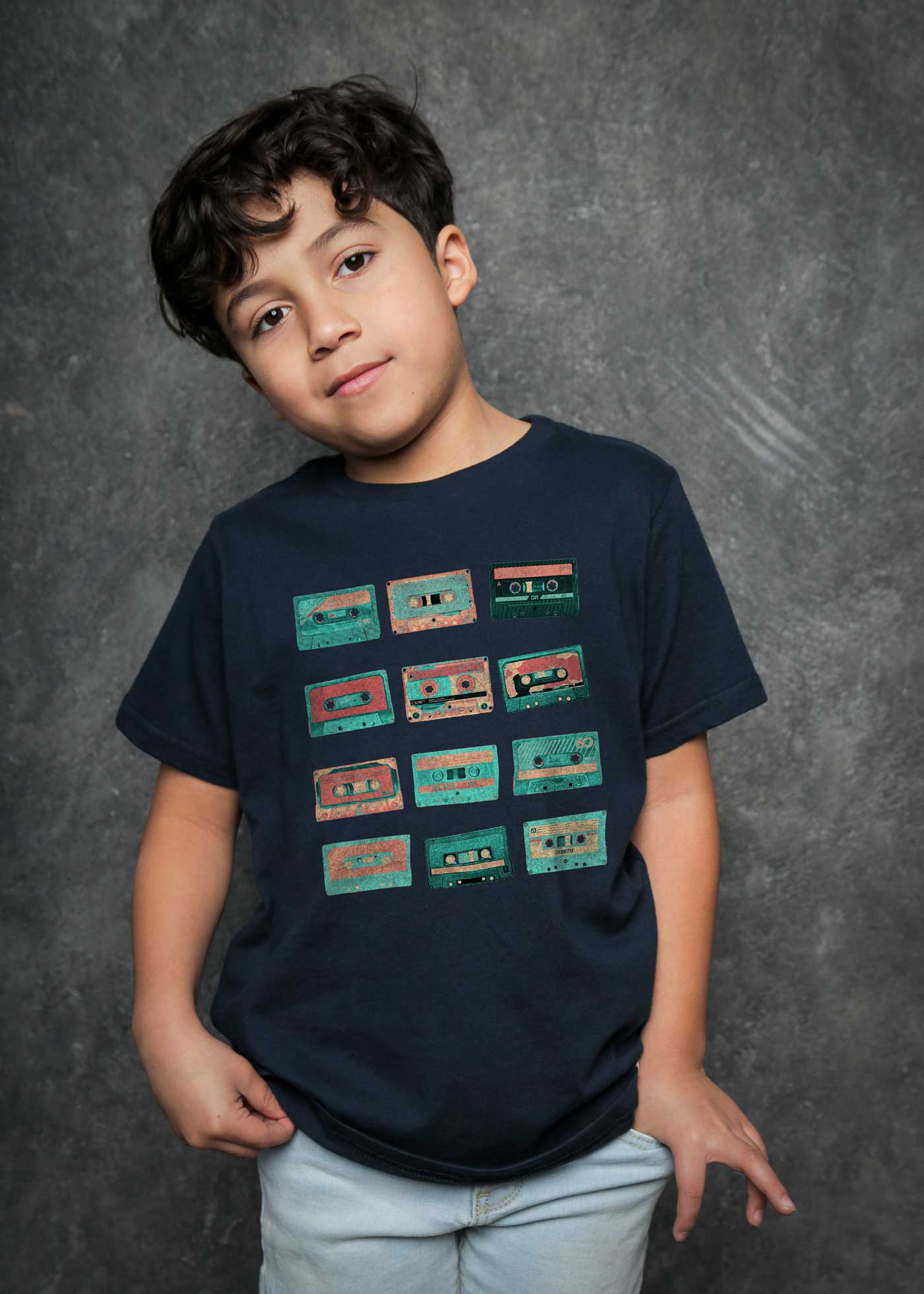 Cassettes Kid's Navy T-Shirt