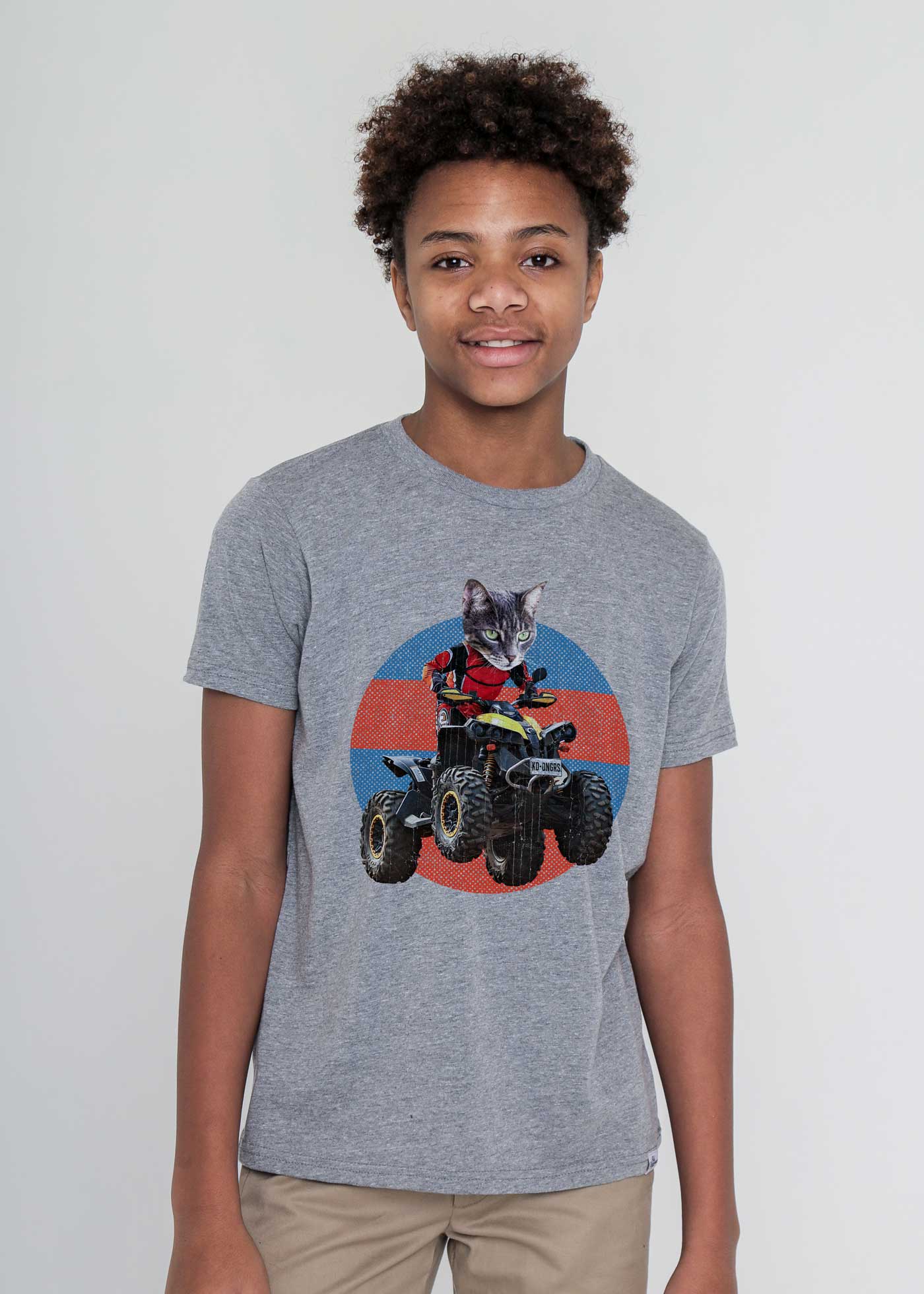 Cat ATV Kid's Heather Grey T-Shirt