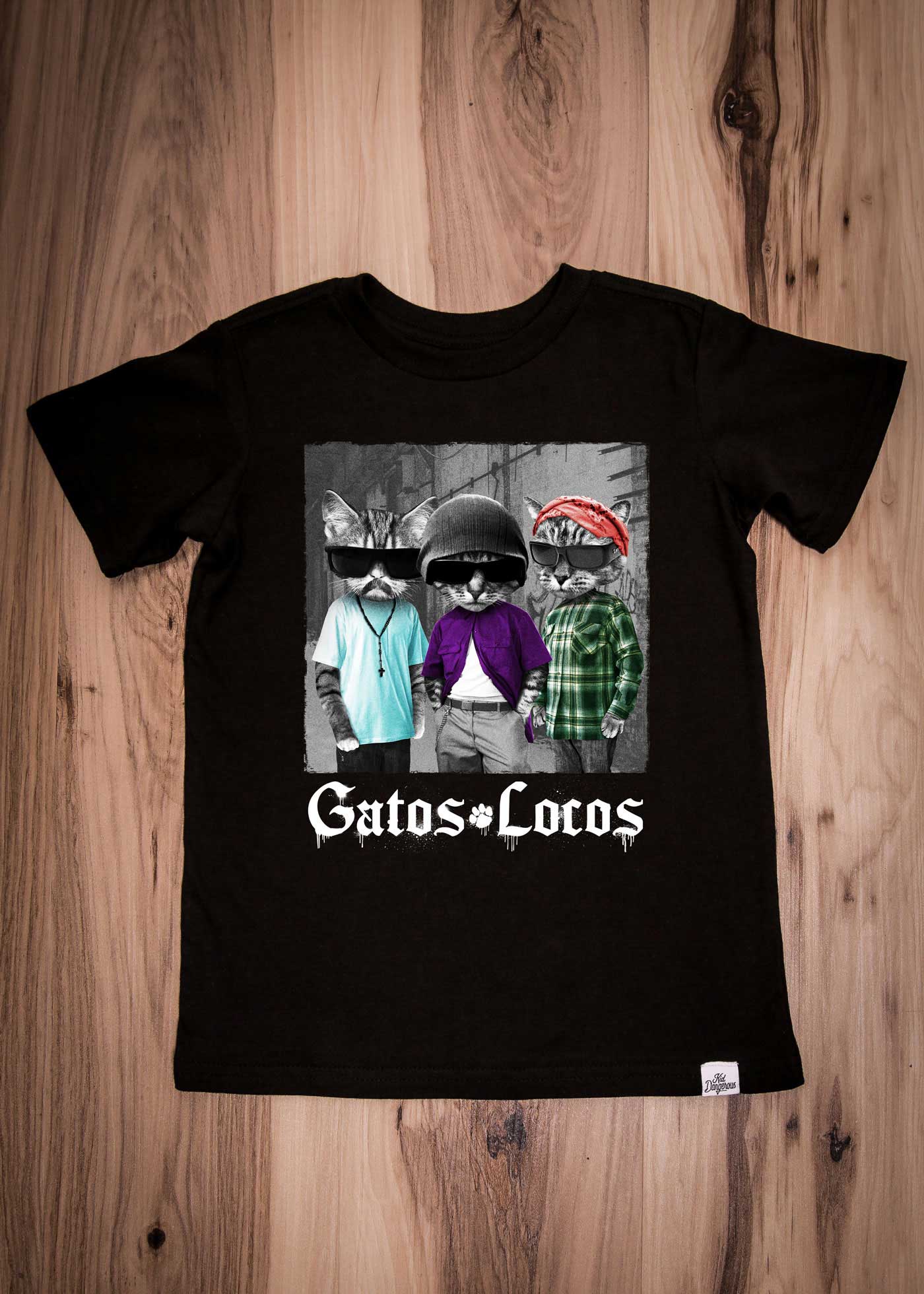 Gatos Locos Kid's Black T-Shirt