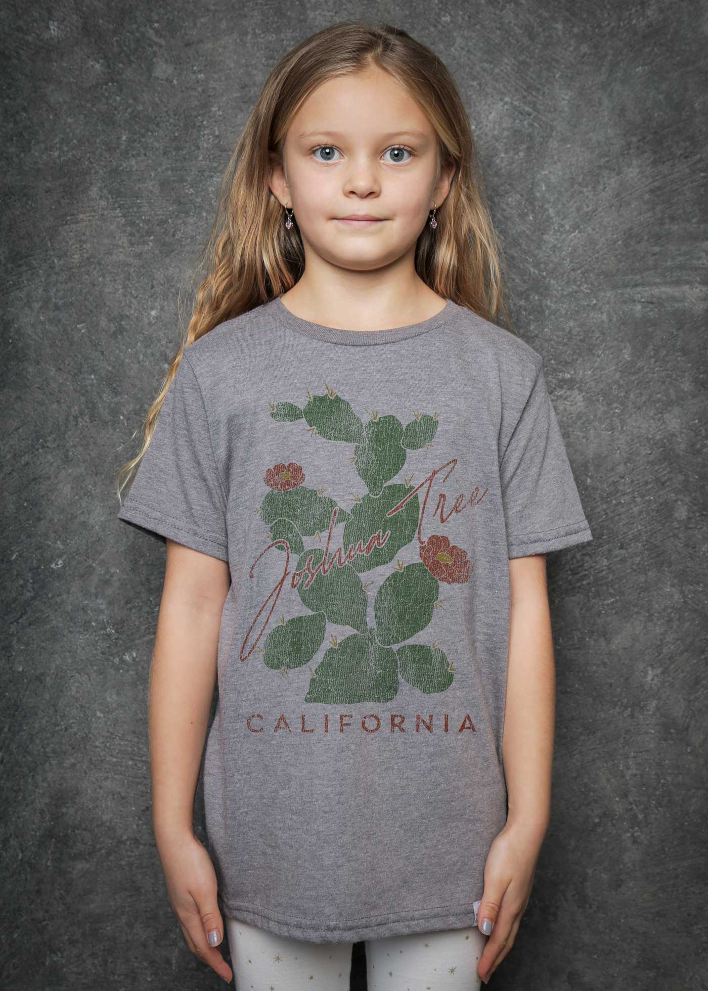 Joshua Tree Cactus Kid's Heather Grey T-Shirt