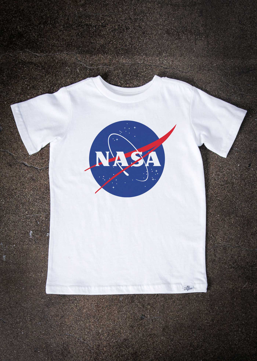 NASA Logo Kid\'s White T-Shirt Dangerous Kid —