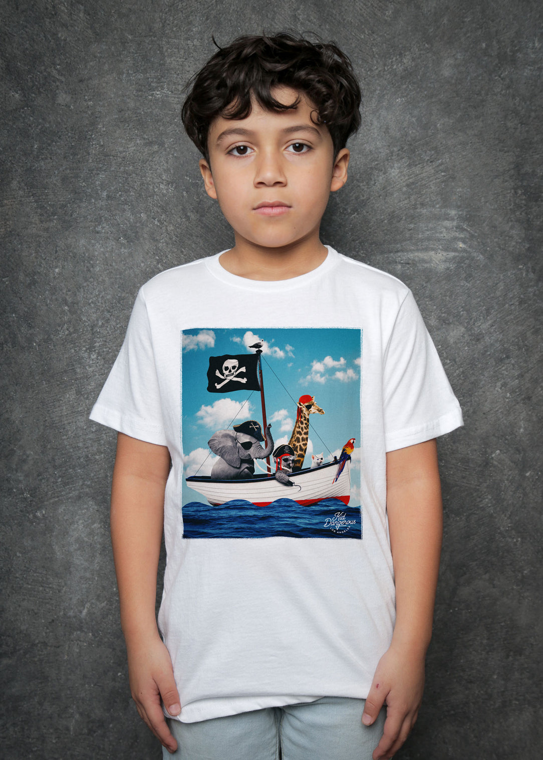 Pirates Kid's White T-Shirt — Kid Dangerous
